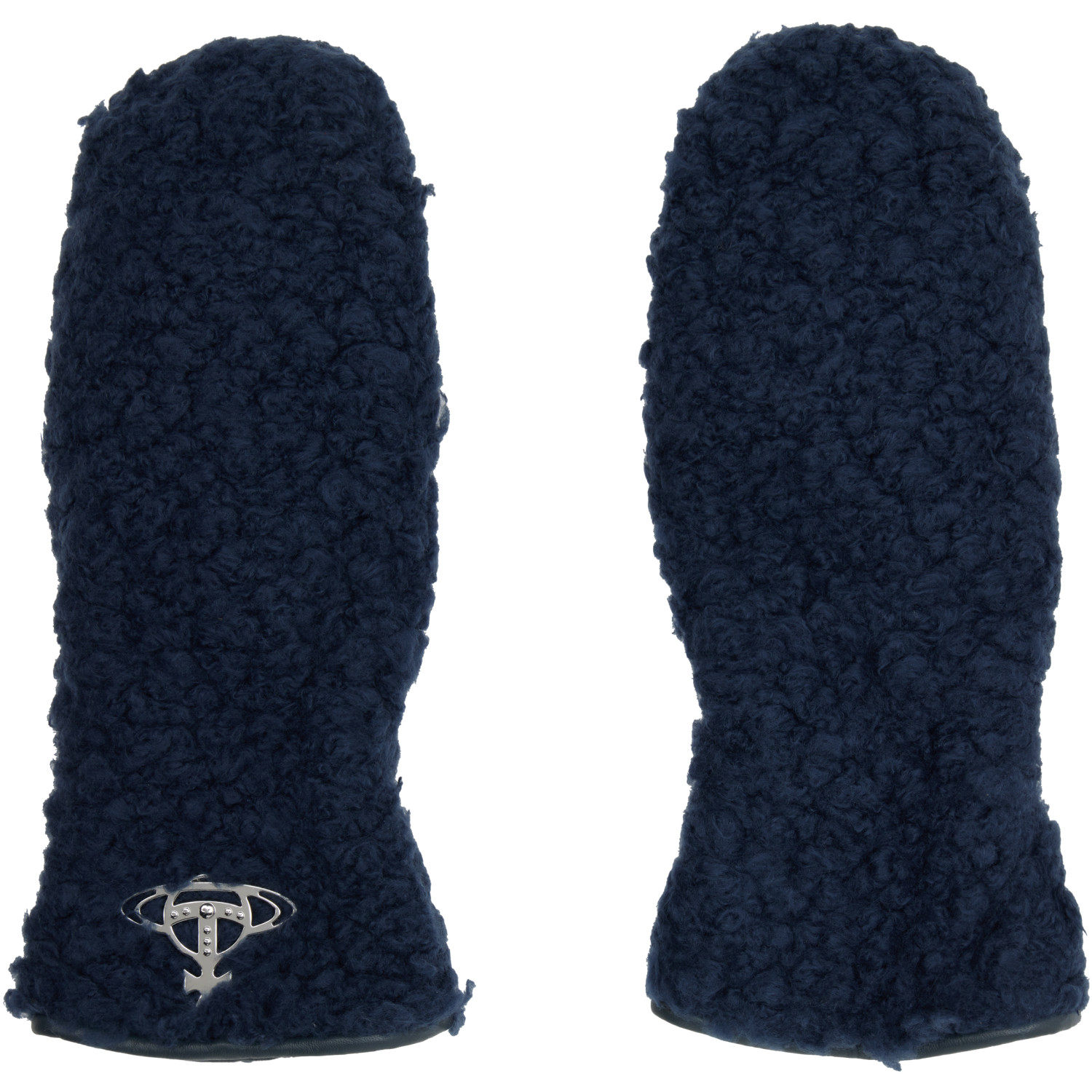 Vivienne Westwood Navy Poodle Boa Mitts