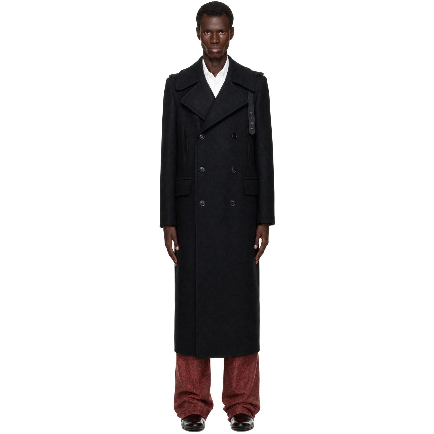 Dries Van Noten Black Long Wool Coat