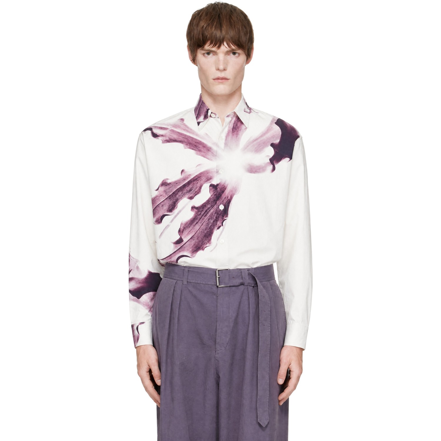 Dries Van Noten White Flower Shirt