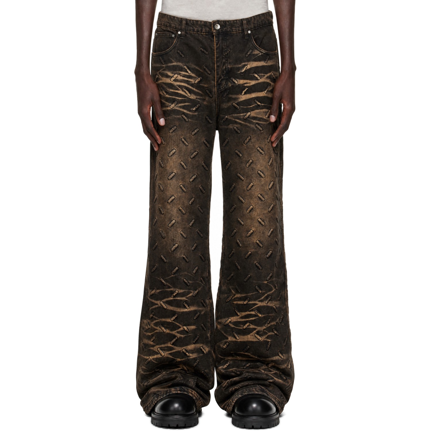 Who Decides War Black Thread Plate Jeans