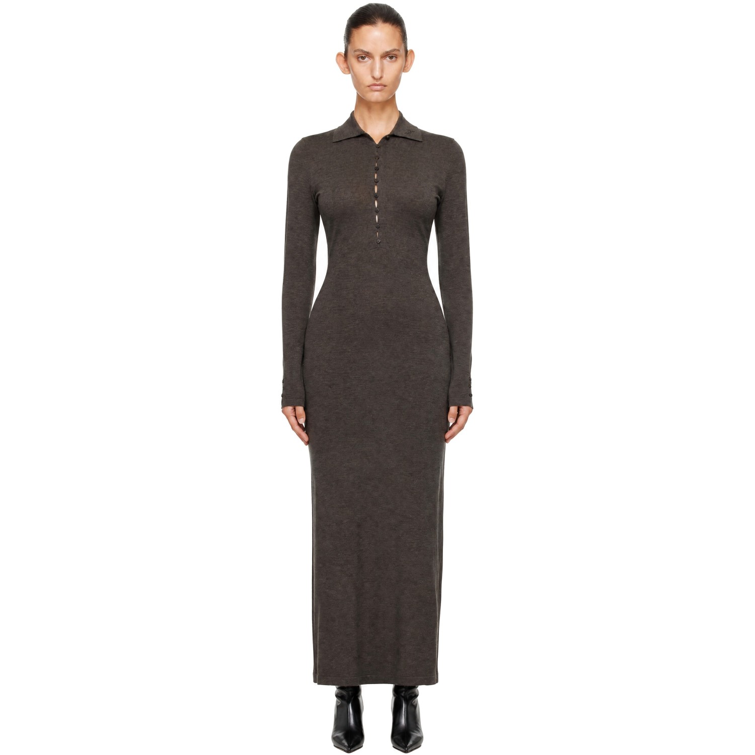 JACQUEMUS Brown 'The Merino Polo' Maxi Dress