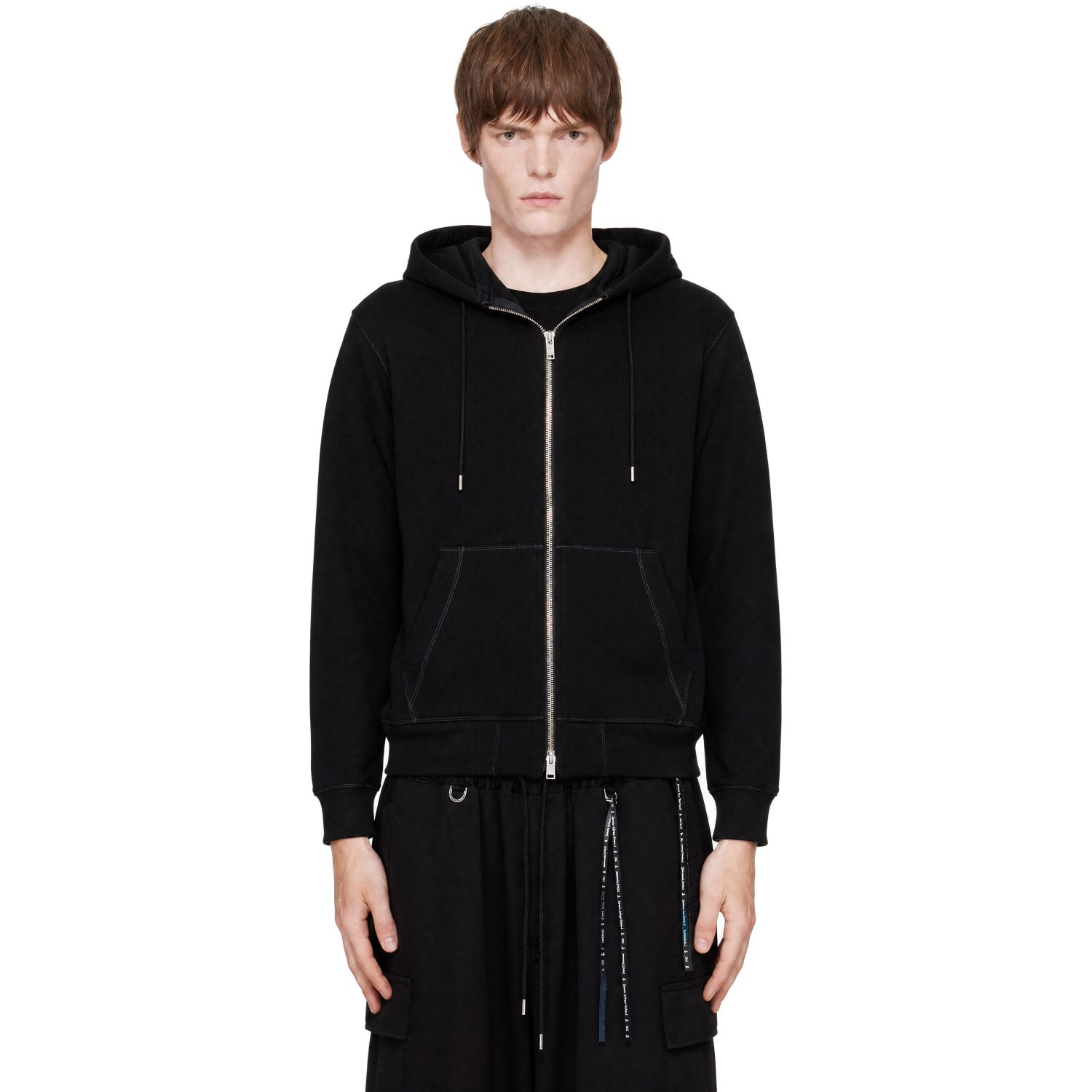 mastermind JAPAN Black Stitched Zip Hoodie
