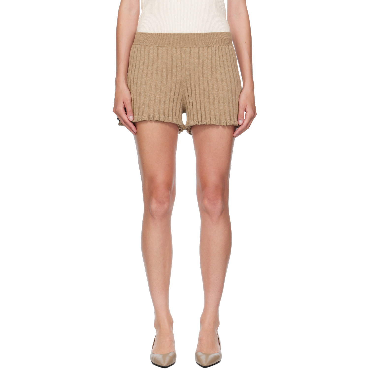 LISA YANG Beige Feliza Shorts