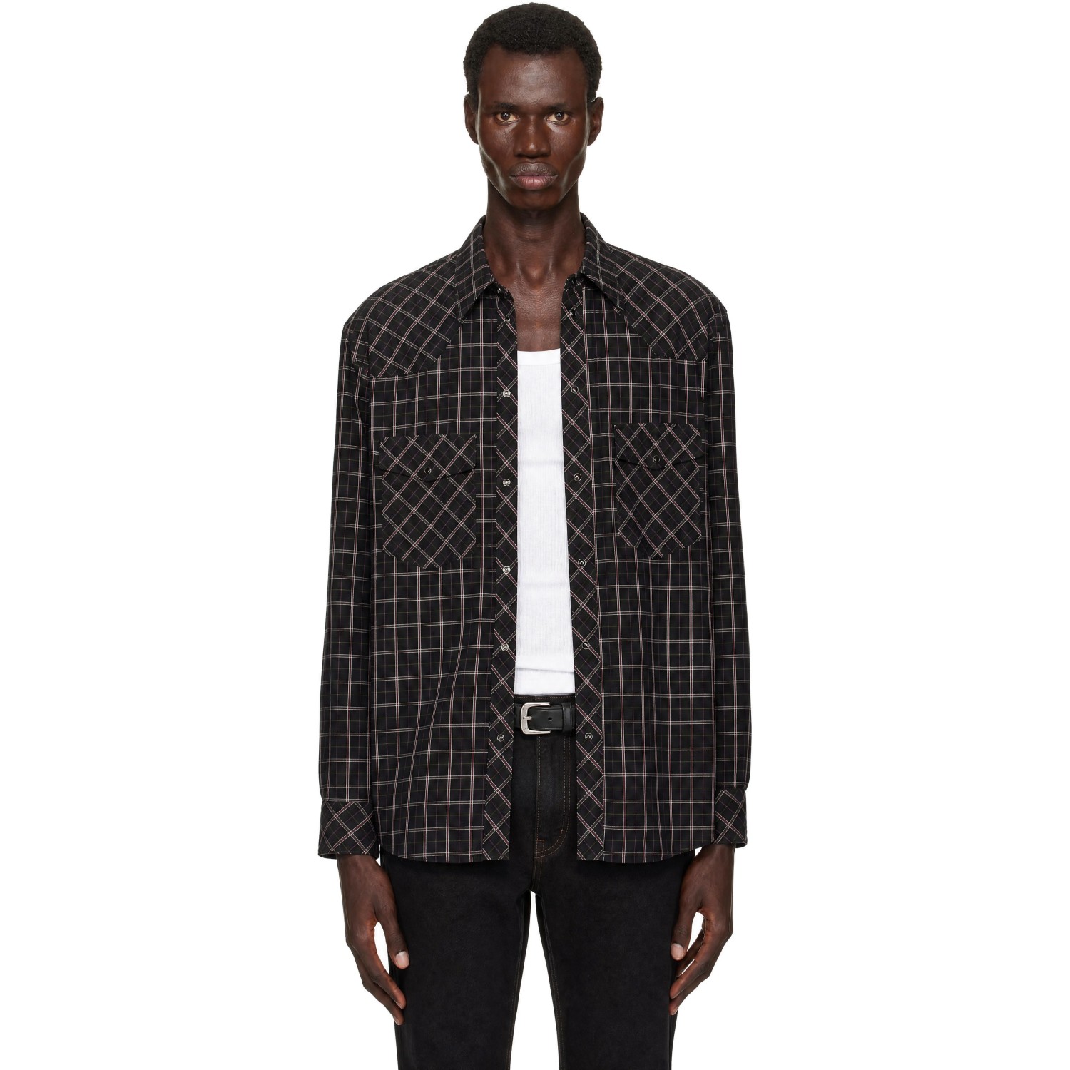 LEMAIRE Black & Purple Western Check Shirt
