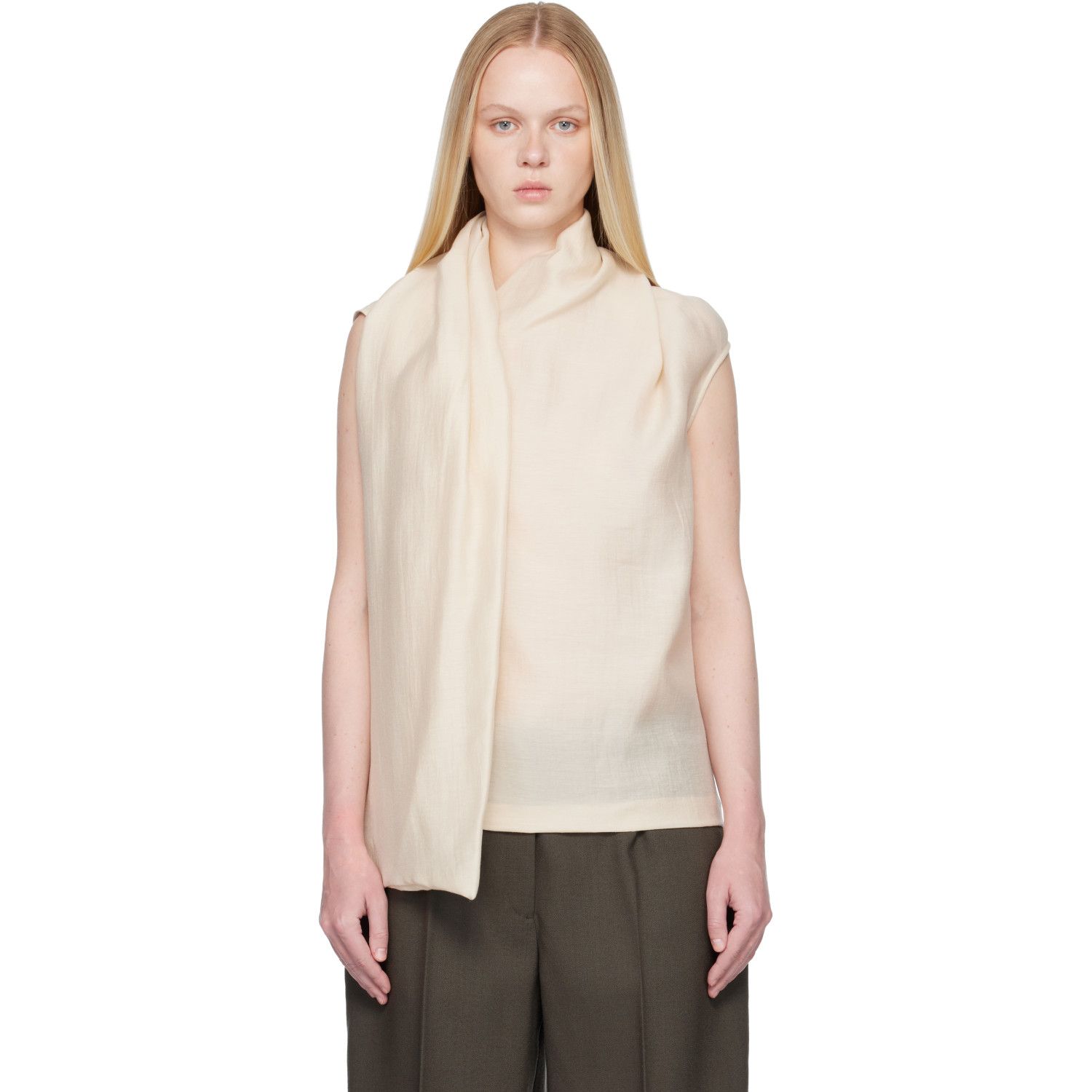 TOTEME Off-White Scarf Blouse