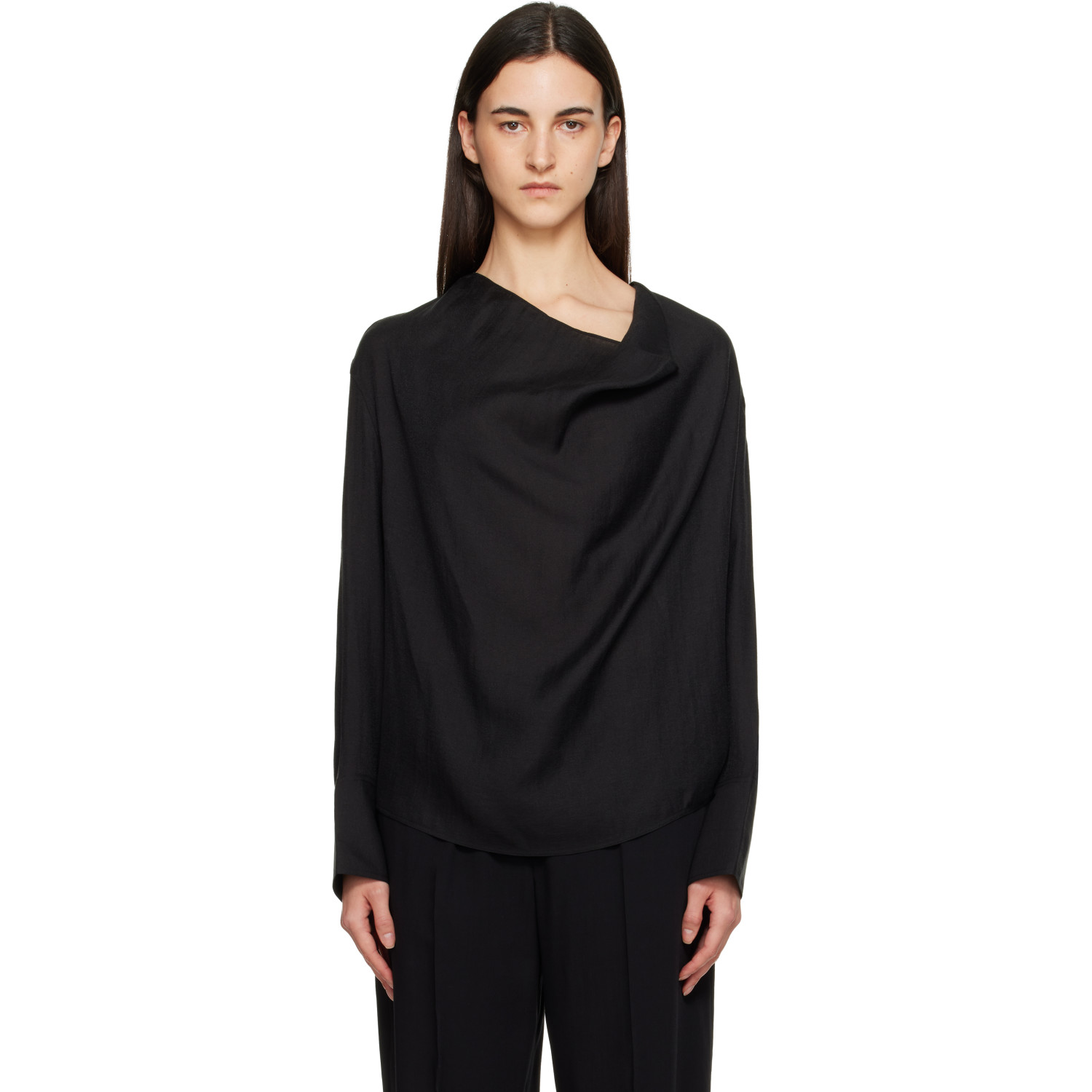 TOTEME Black Cowl Blouse