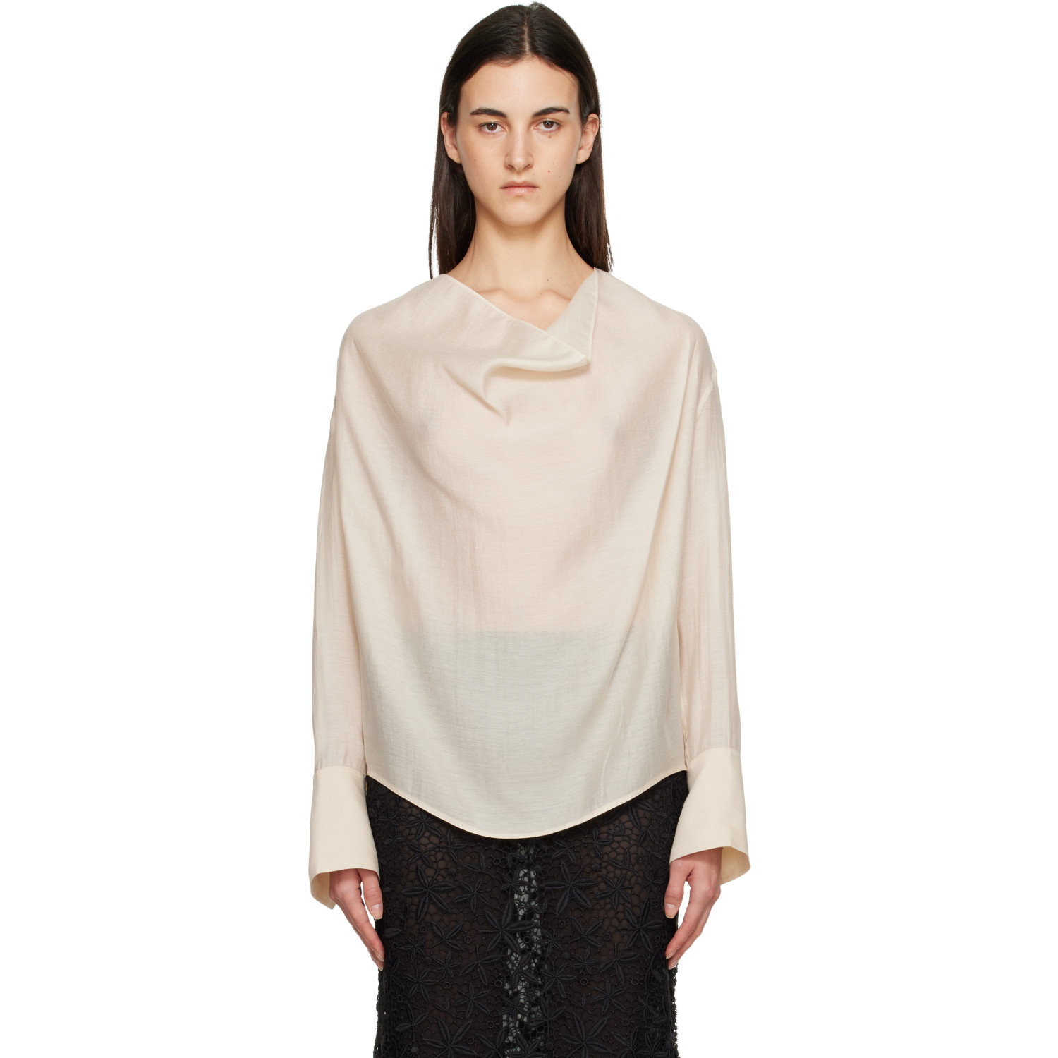 TOTEME Off-White Cowl Blouse