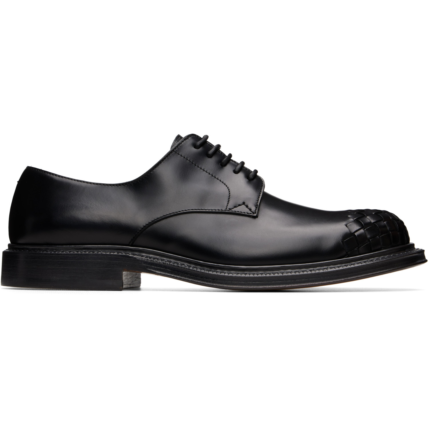 Bottega Veneta Black James Lace-Up Derbys