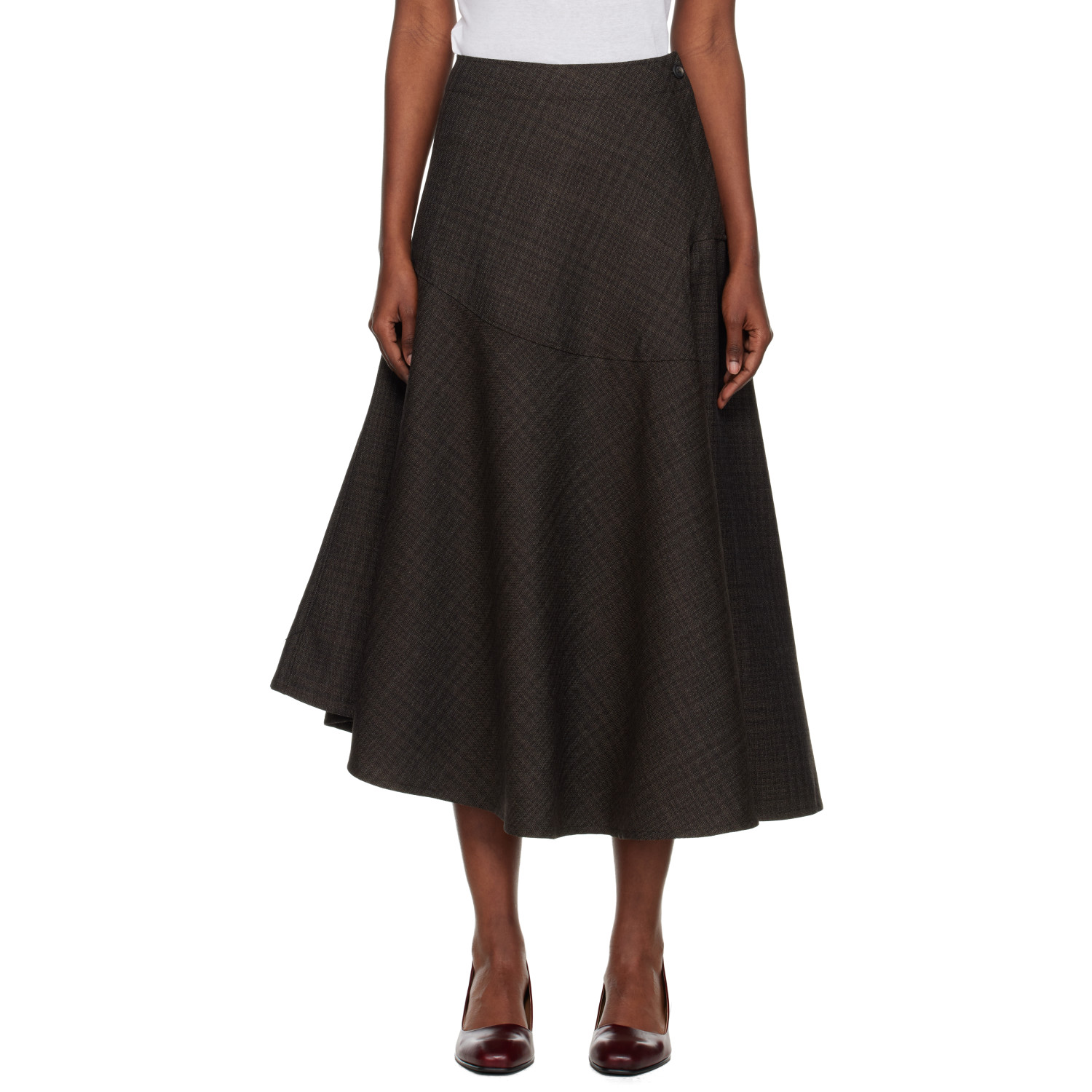 OUR LEGACY Brown Waltz Midi Skirt