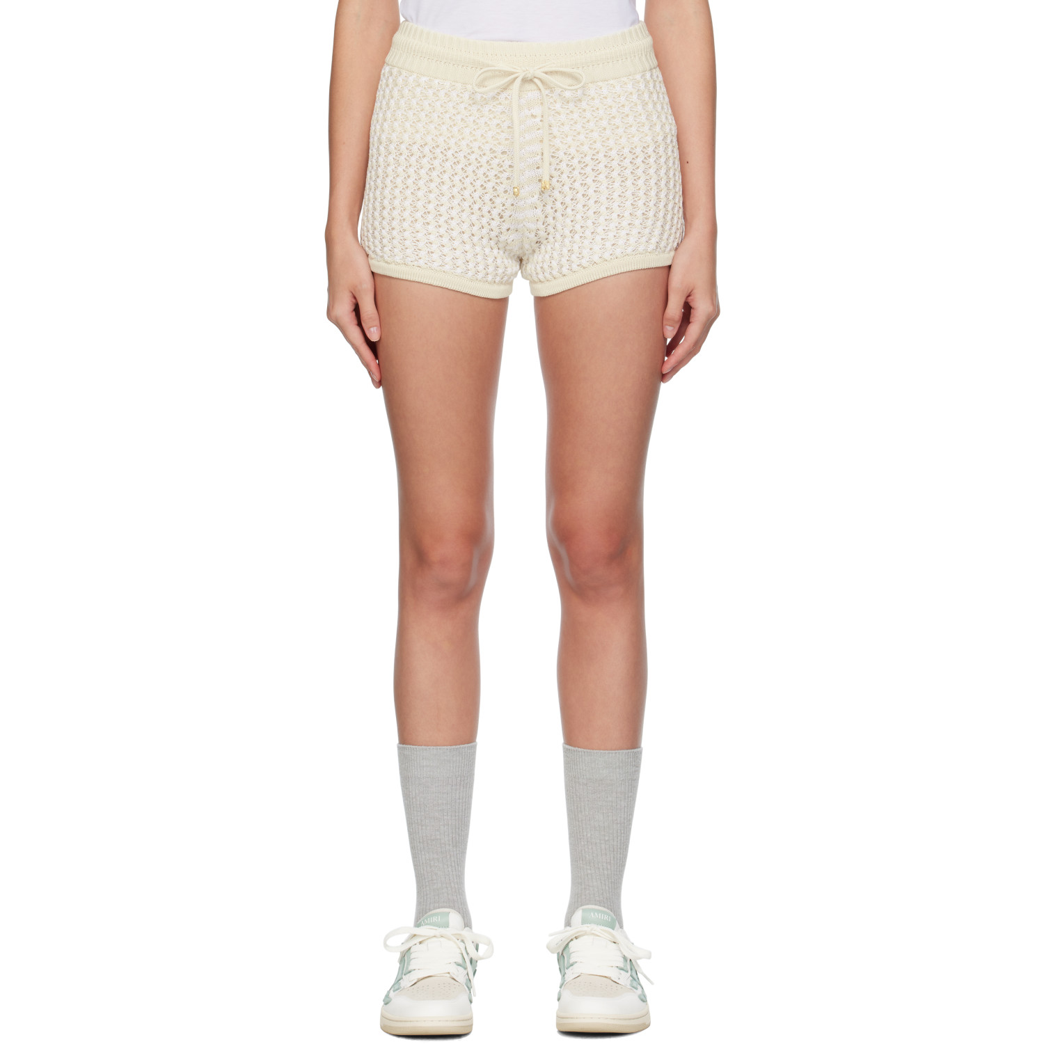 AMIRI Off-White Crochet Shorts
