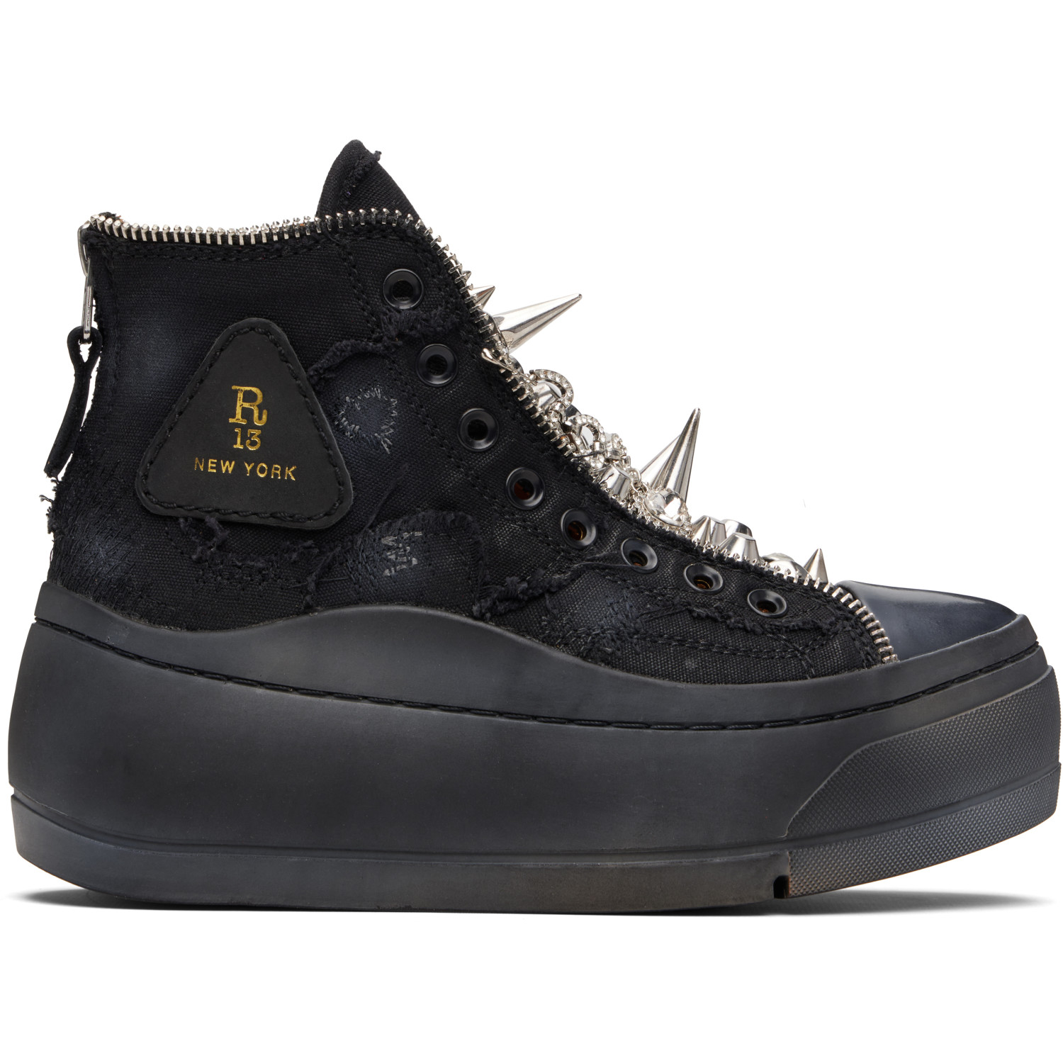 R13 Black Lace Free Kurt High Top Sneakers