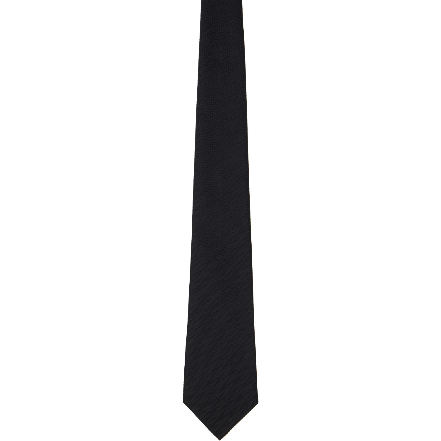 Comme des Garçons Homme Deux Black Silk Herringbone Tie