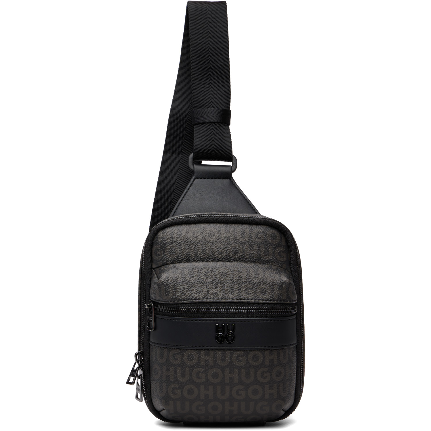 Hugo Black Grained Faux-Leather Bag