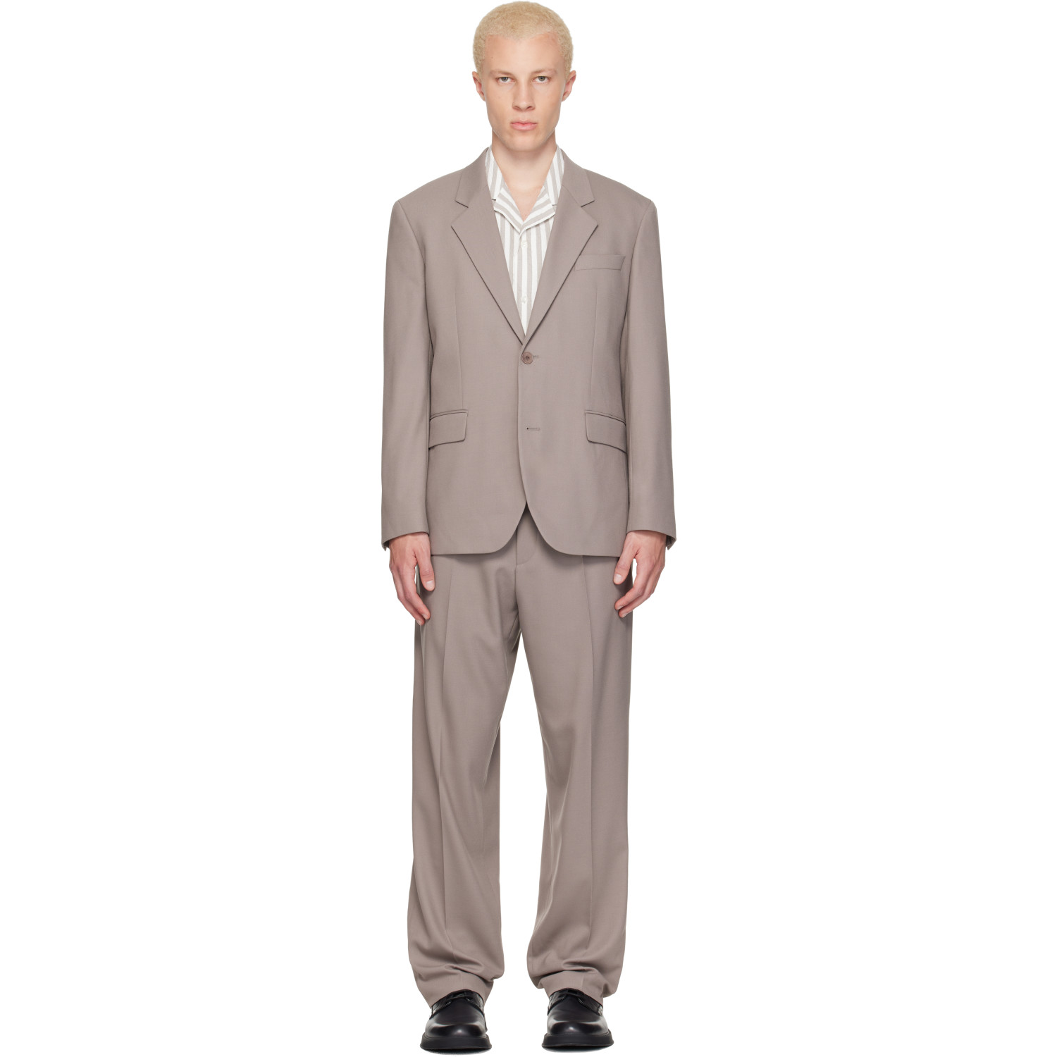 Hugo Taupe Two-Piece Modern-Fit Stretch Twill Suit