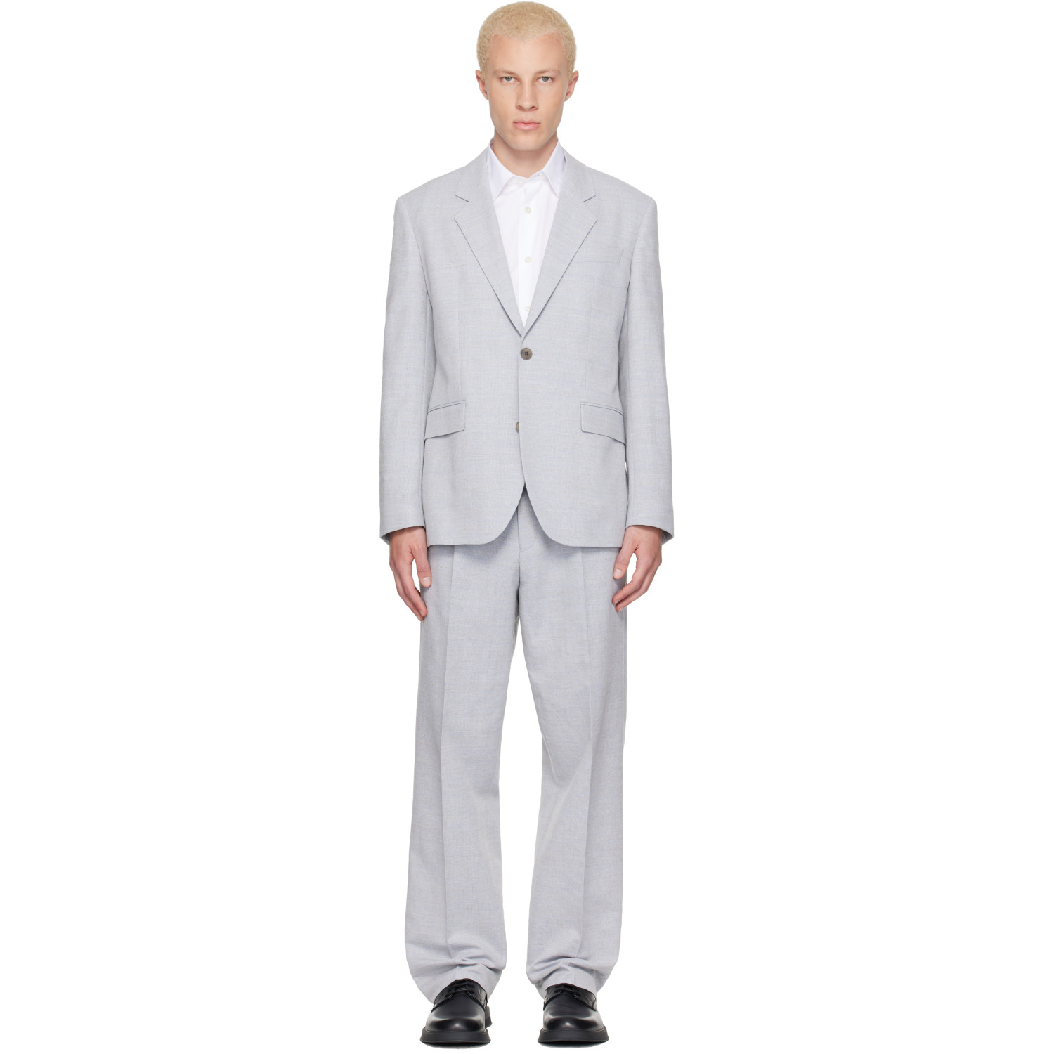 Hugo Blue Two-Piece Modern-Fit Herringbone Twill Suit