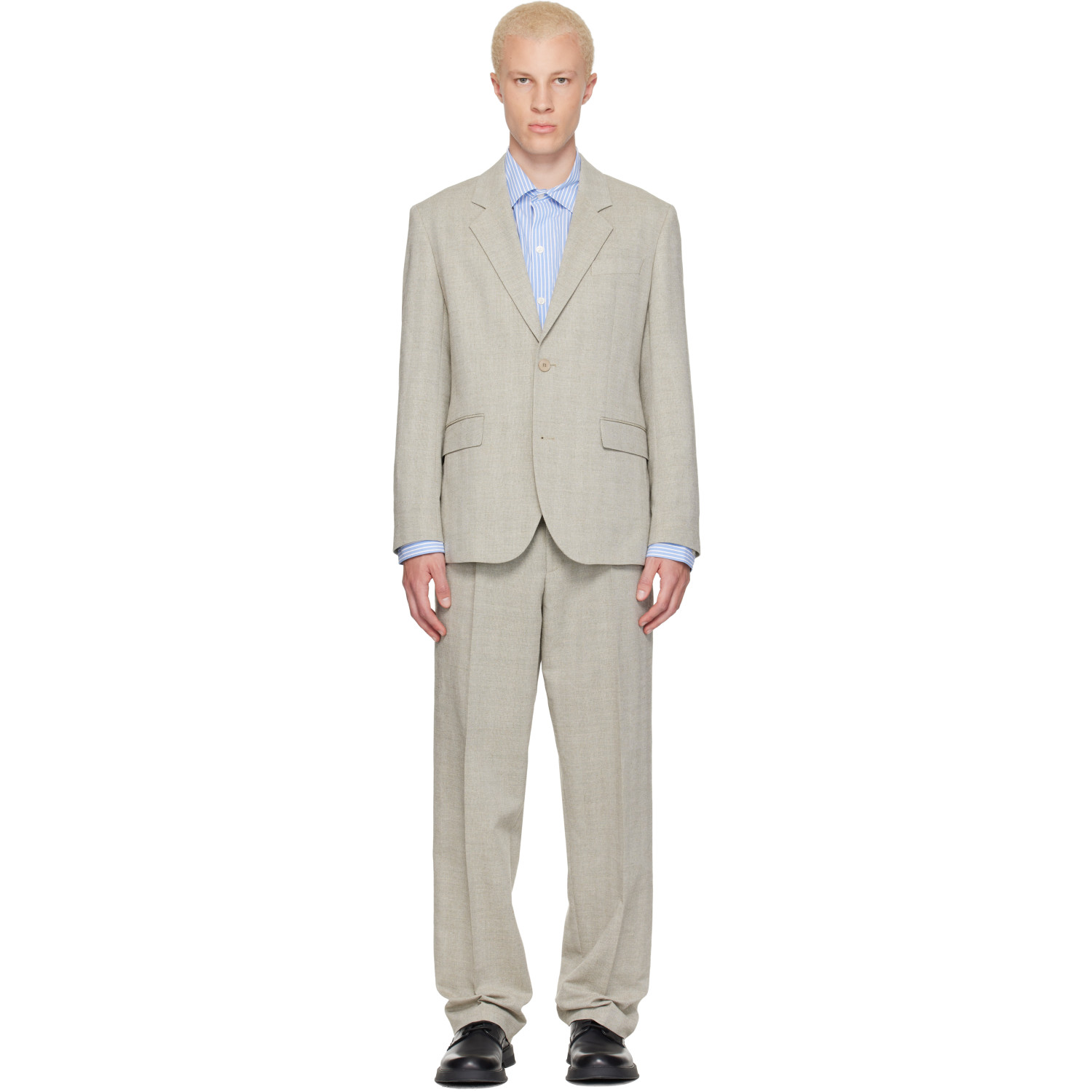 Hugo Green Two-Piece Modern-Fit Herringbone Twill Suit