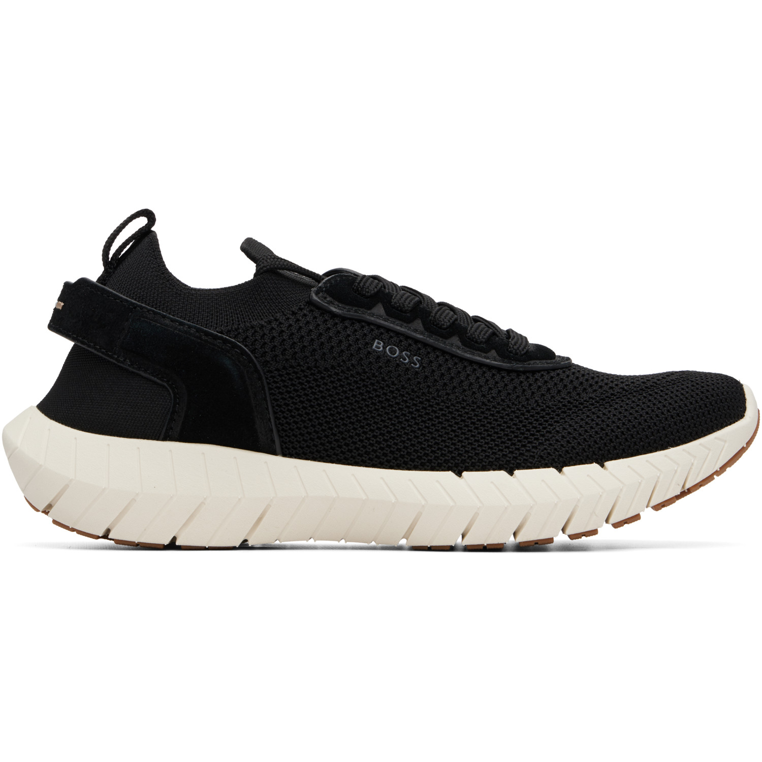 BOSS Black BOSS-MOTION Leather Trims Knitted Sneakers