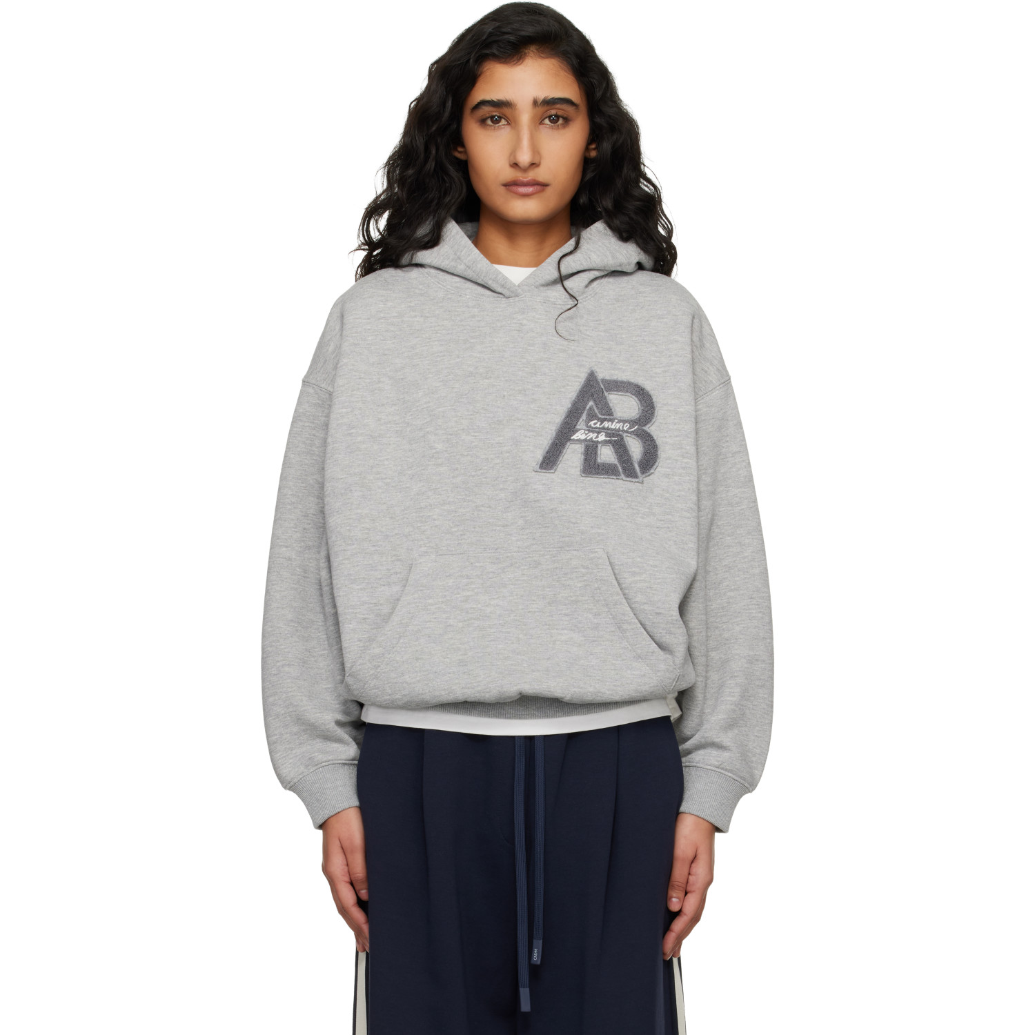 ANINE BING Gray Jaci Letterman Hoodie
