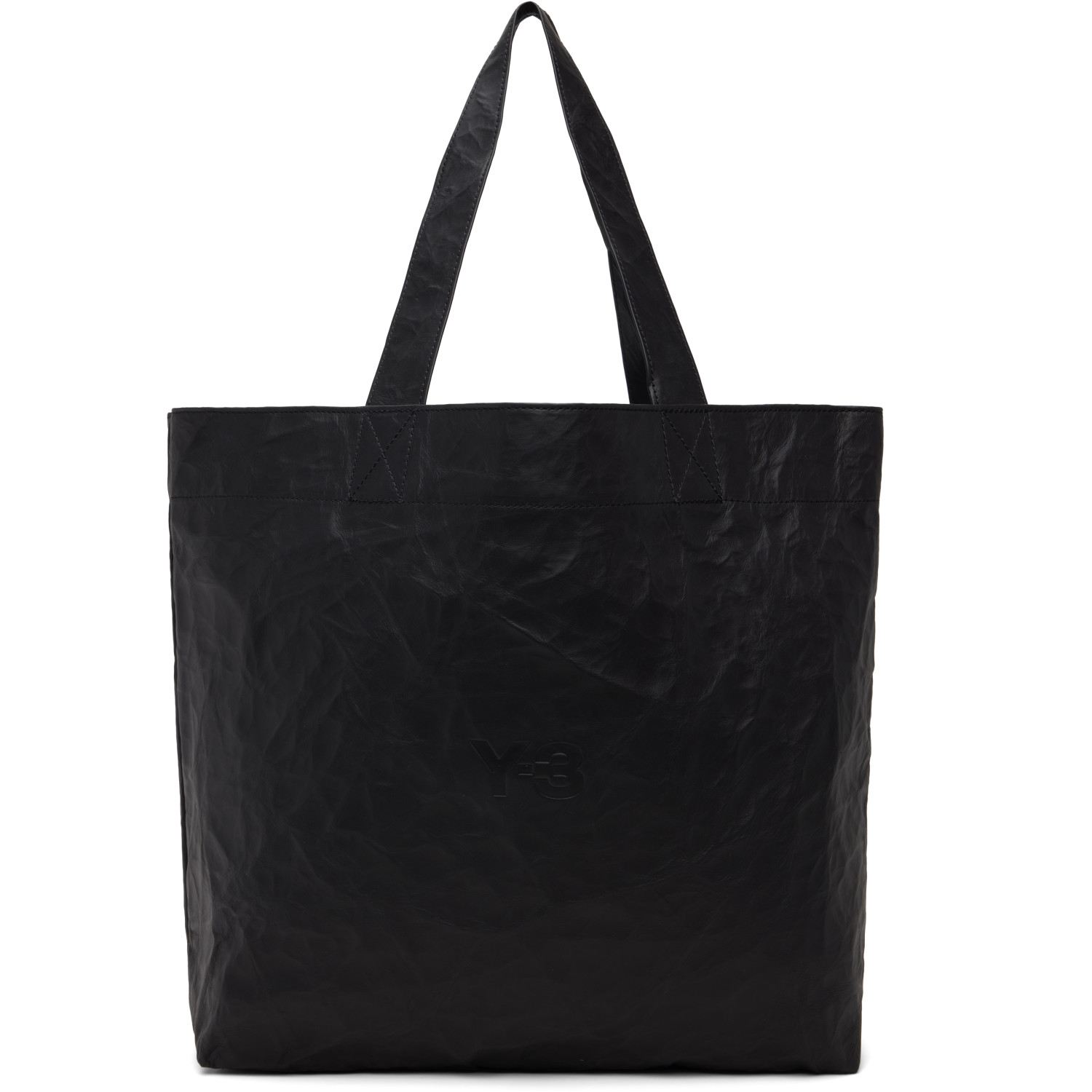 Y-3 Black 'Y-3' Leather Tote