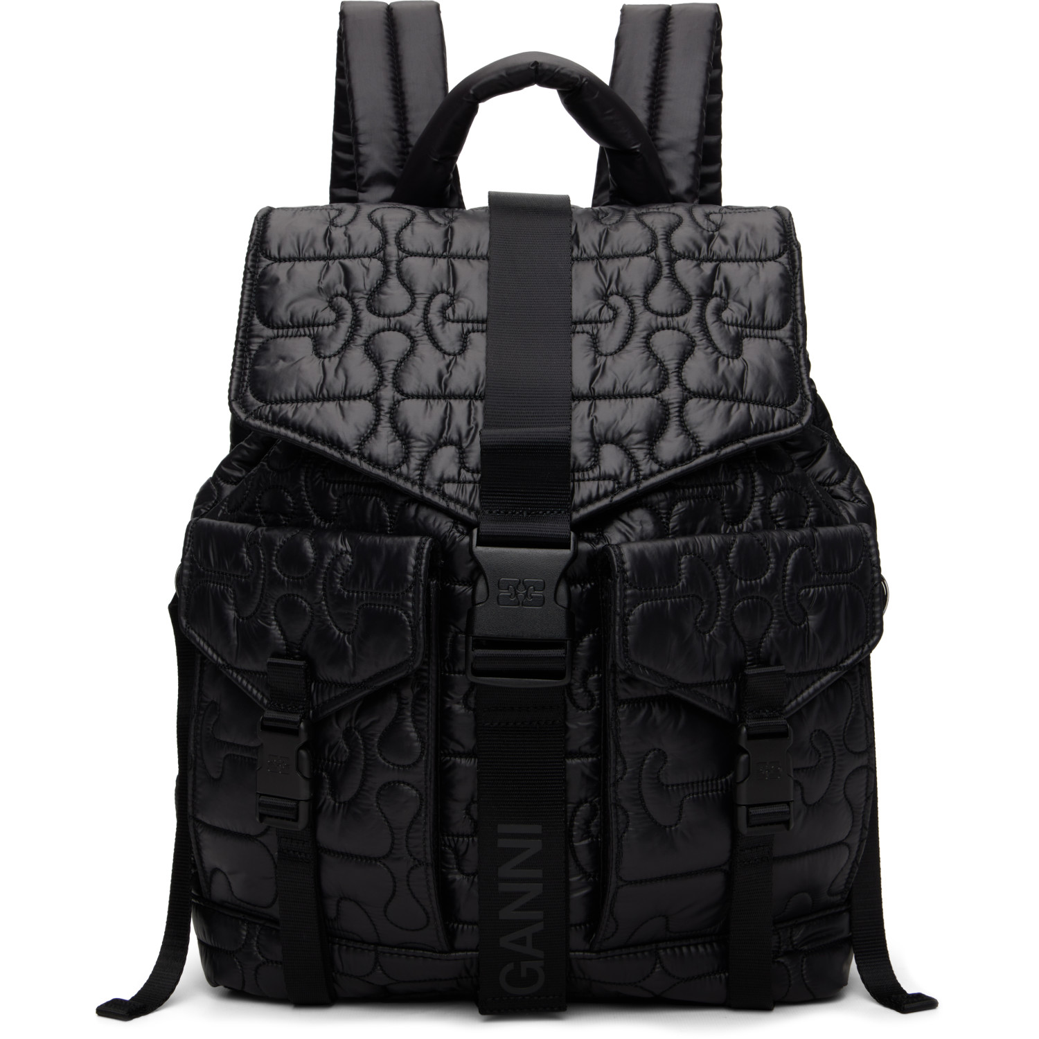 GANNI Black Quilted Re-Tech Backpack