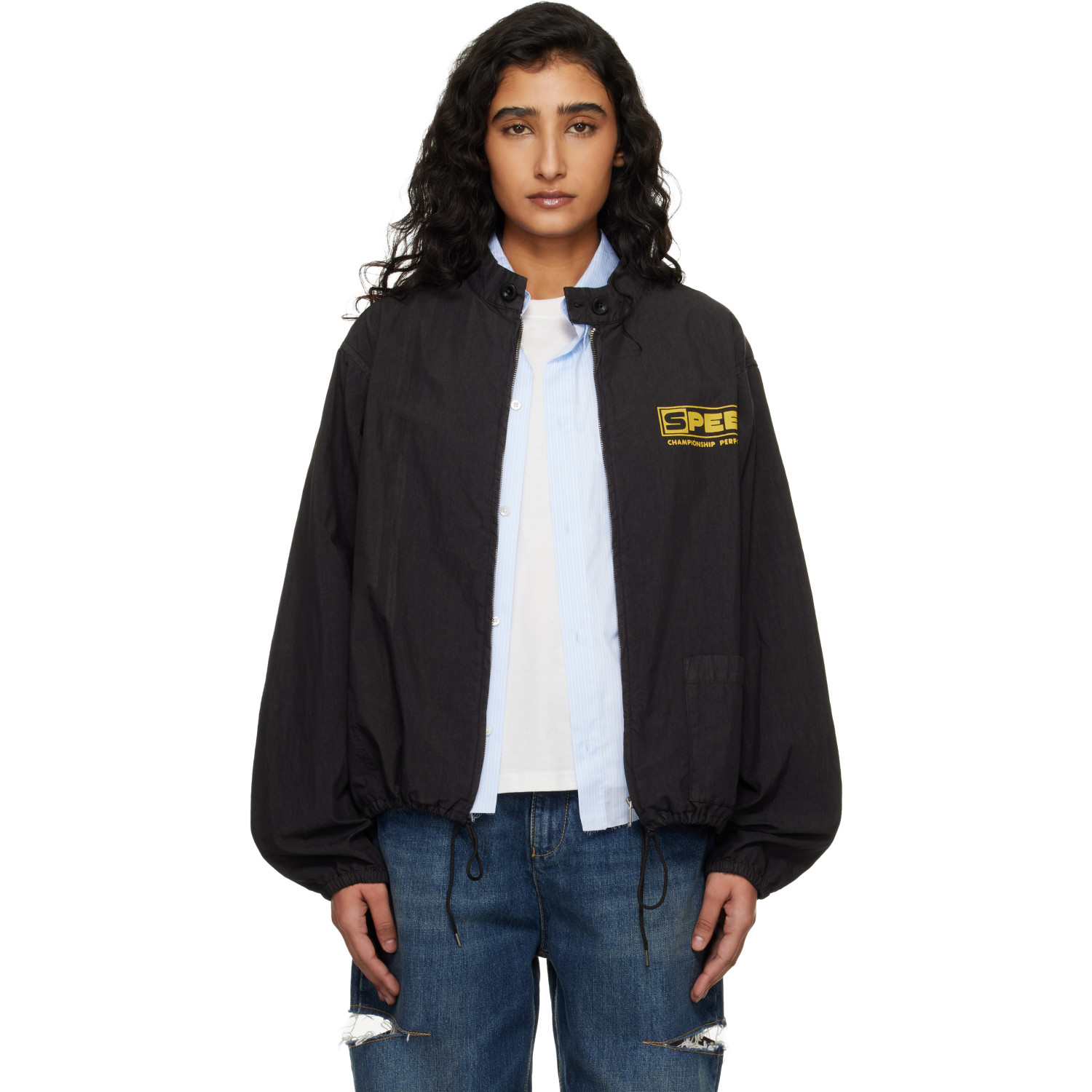 Maison Margiela Black Vintage-Style Sportswear Jacket