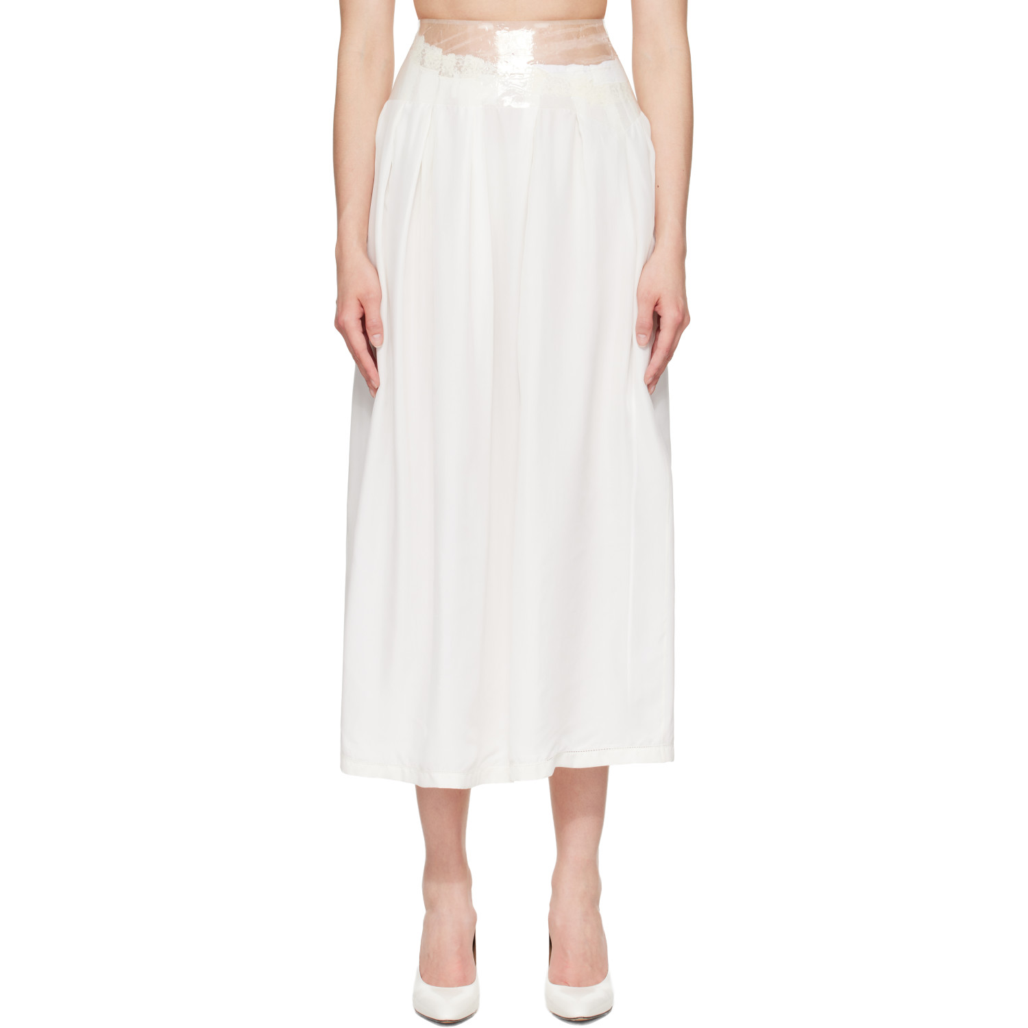 Maison Margiela Off-White Taped Midi Skirt