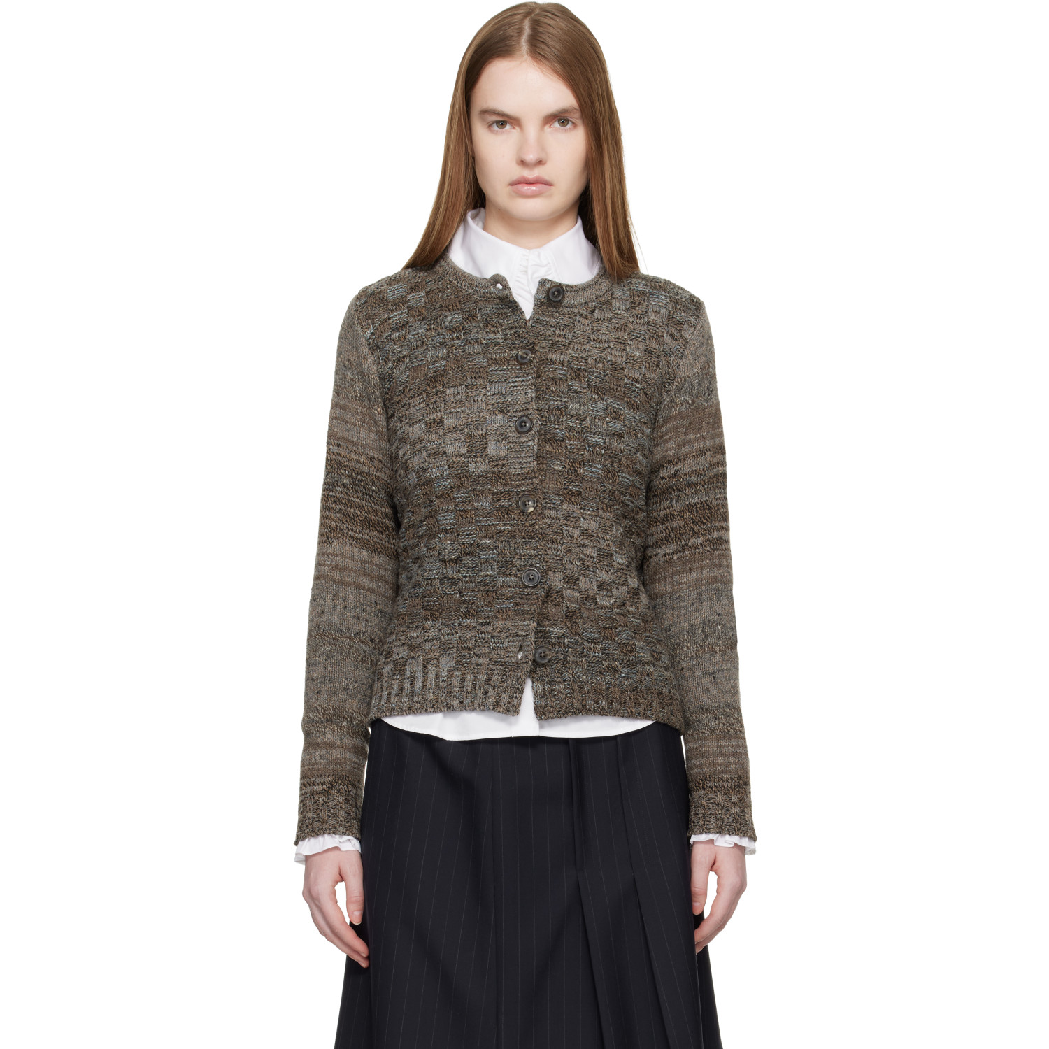 Maison Margiela Brown Knit Cardigan