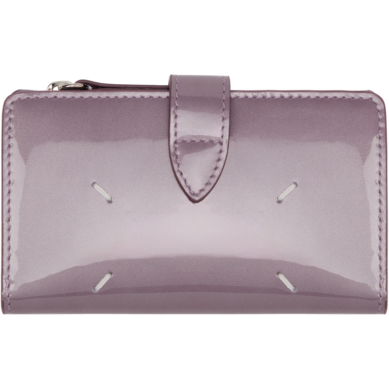 Maison Margiela Purple Four Stitches Zip Card Holder