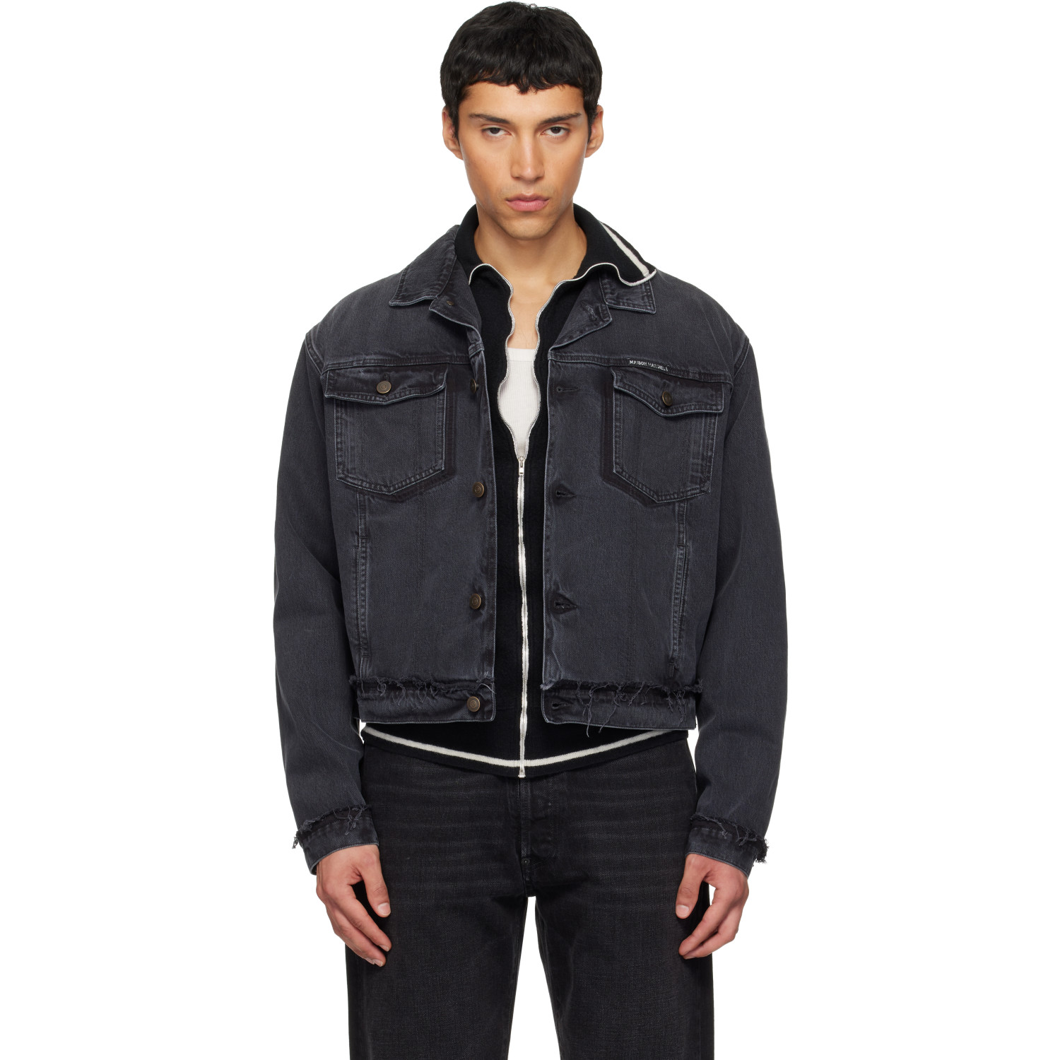 Maison Margiela Black Caban Denim Jacket