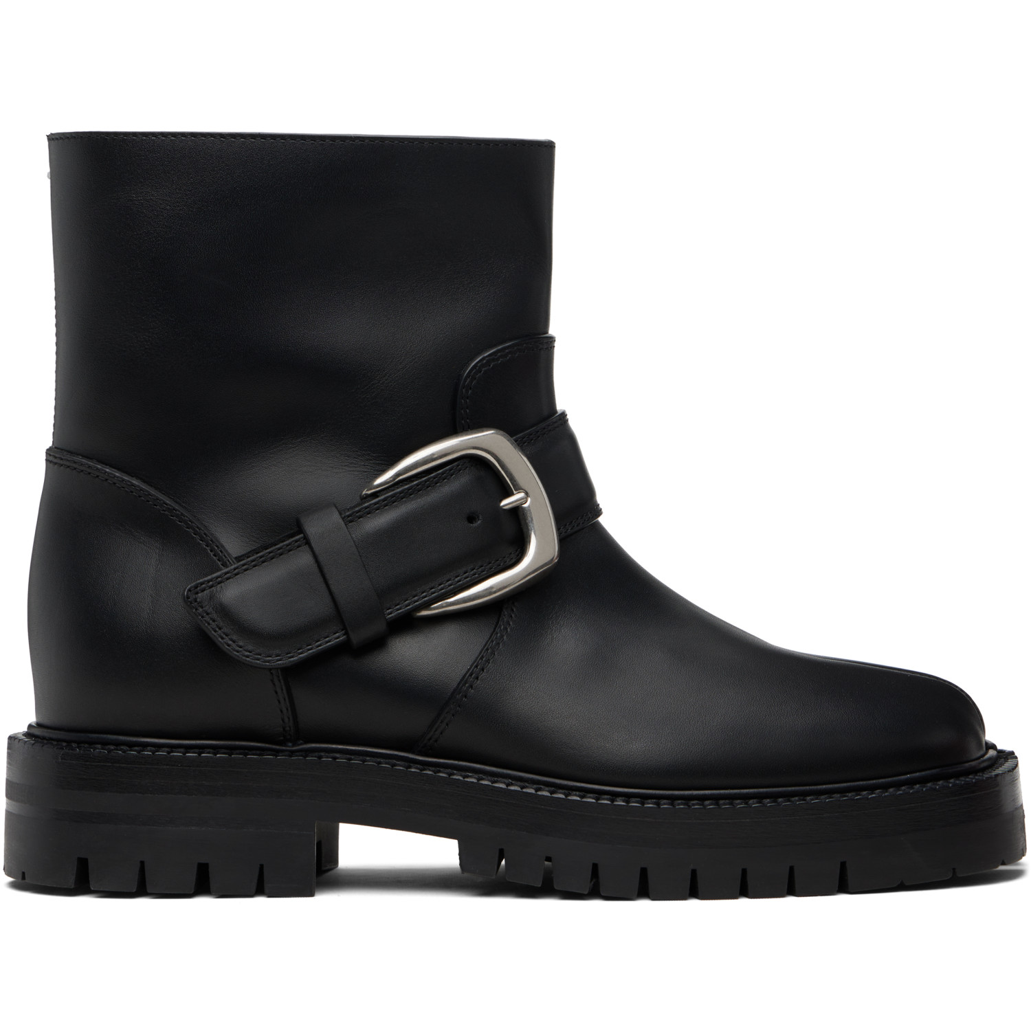 Maison Margiela Black Tabi County Buckle Ankle Boots