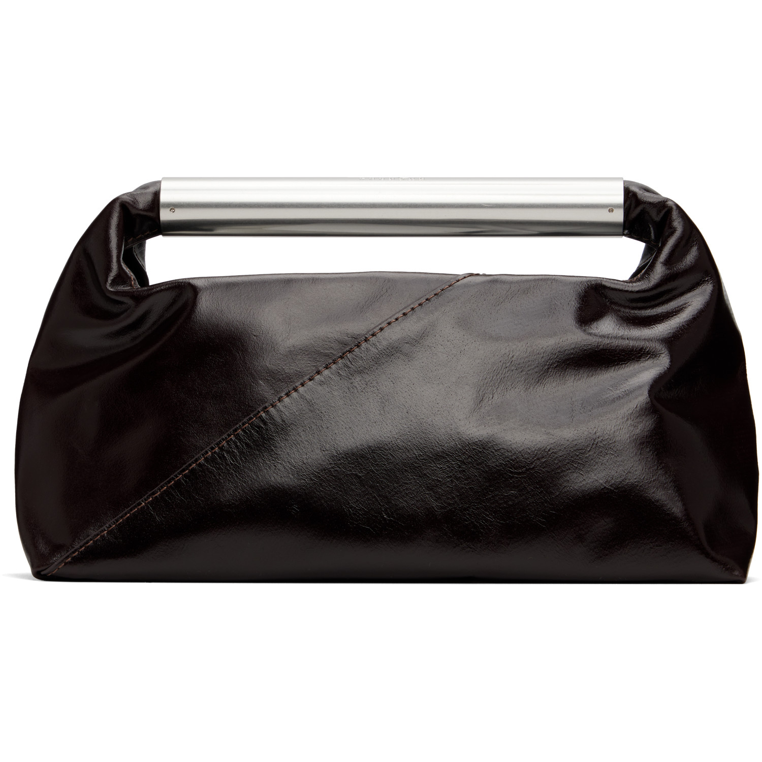 MM6 Maison Margiela Brown Triangle Jewel Handle Bag
