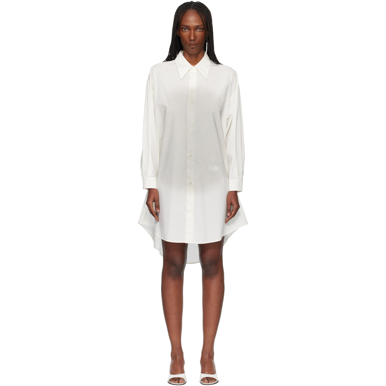 MM6 Maison Margiela Off-White Cotton Poplin Minidress