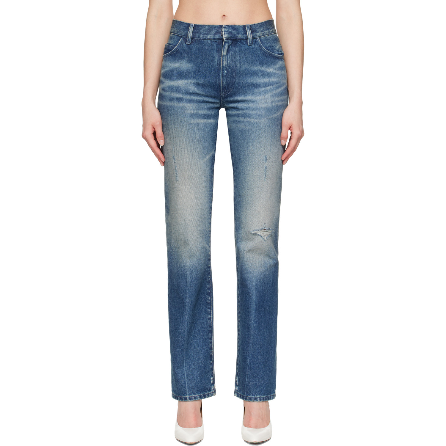 MM6 Maison Margiela Blue Straight-Leg Jeans