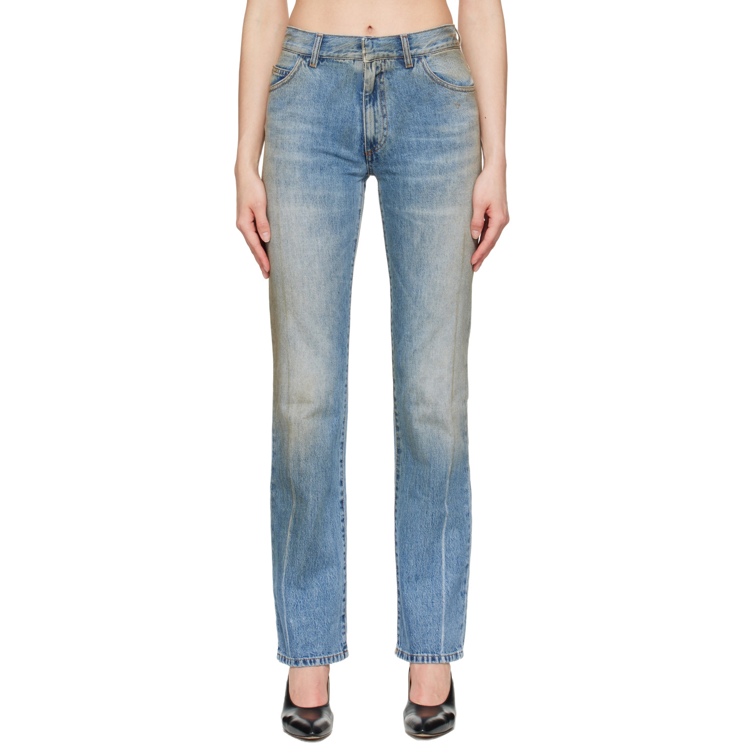 MM6 Maison Margiela Blue Straight-Leg Jeans