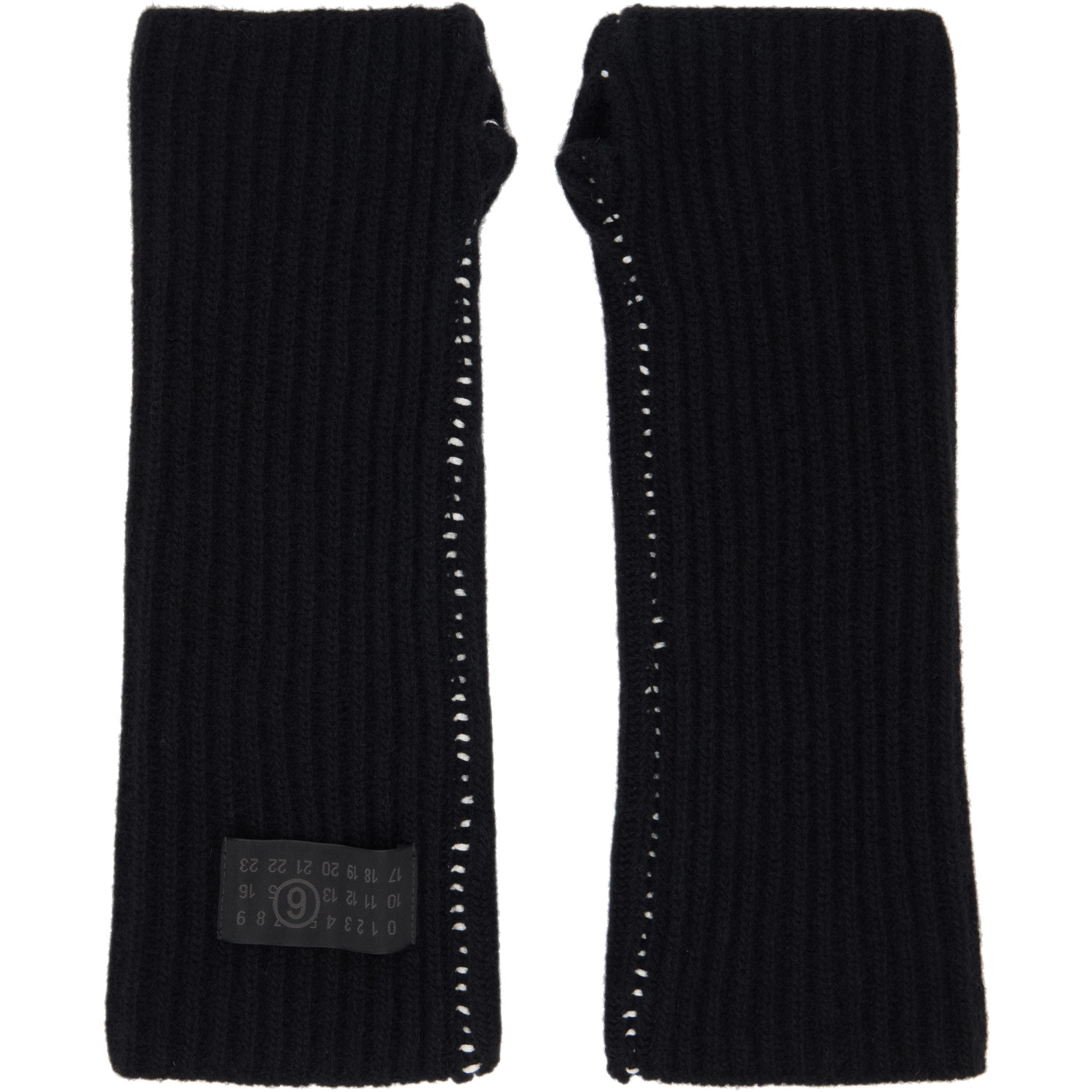 MM6 Maison Margiela Black Fisherman Knit Arm Warmers