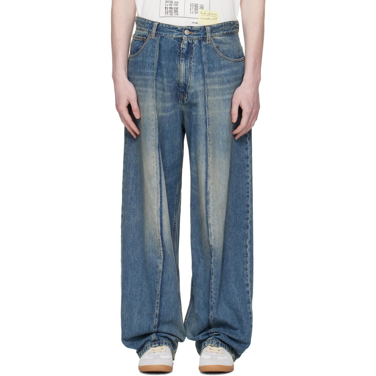 MM6 Maison Margiela Blue Wide-Leg Jeans