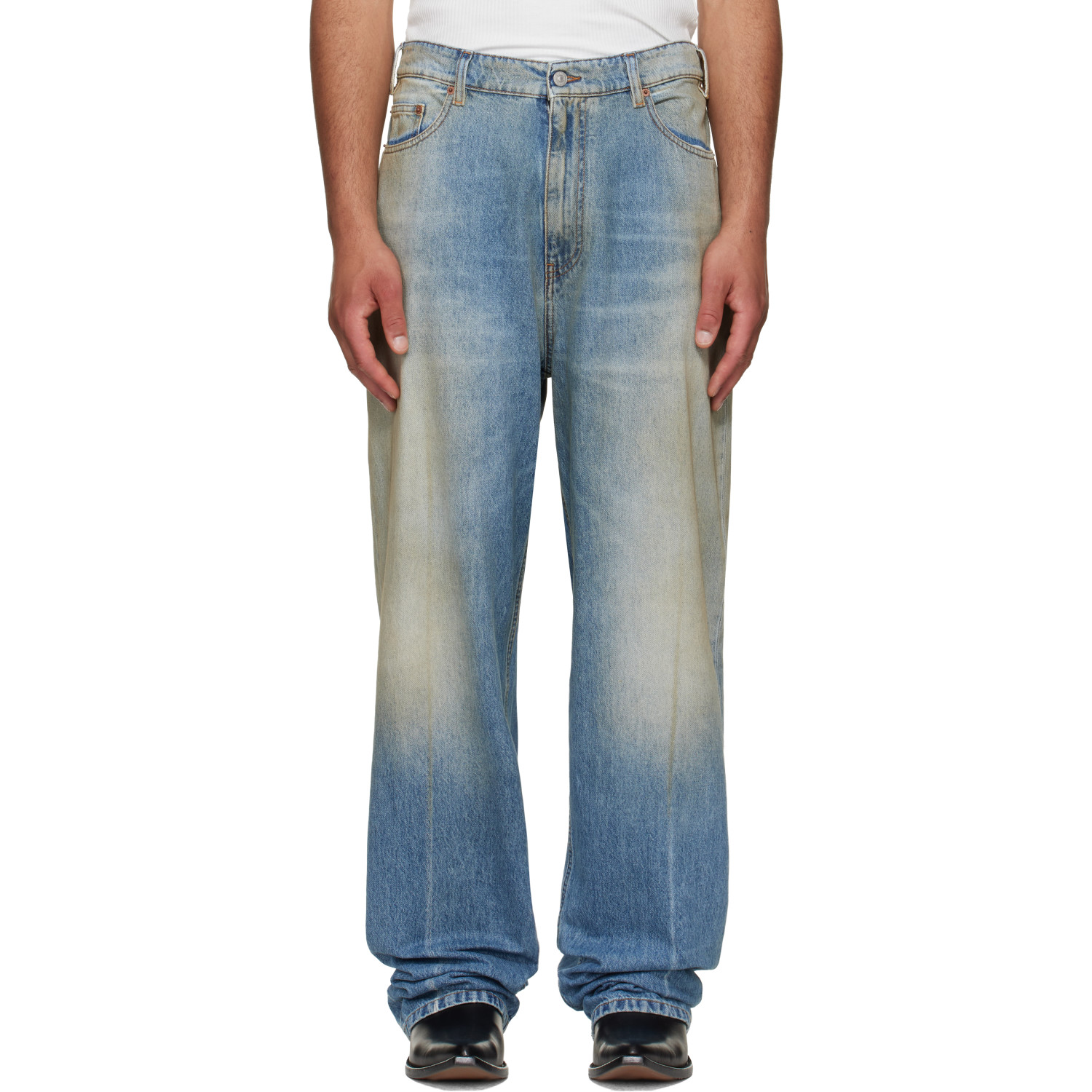 MM6 Maison Margiela Blue Straight-Leg Jeans