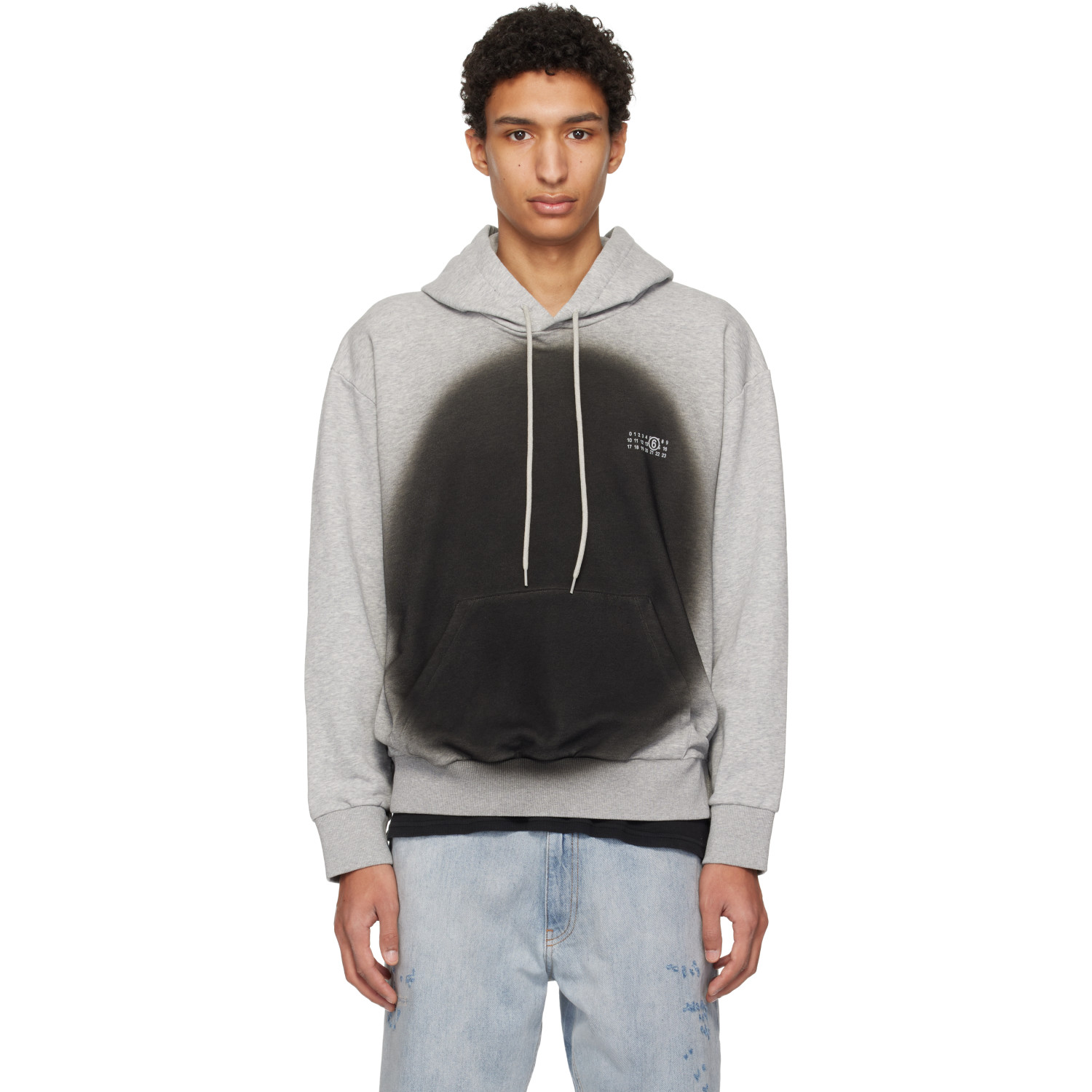 MM6 Maison Margiela Gray Spray Print Hoodie