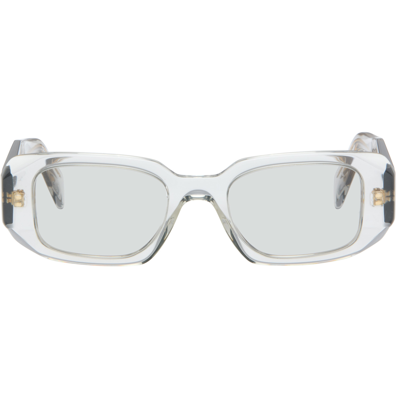 Prada Eyewear Gray Symbole Rectangle Acetate Sunglasses
