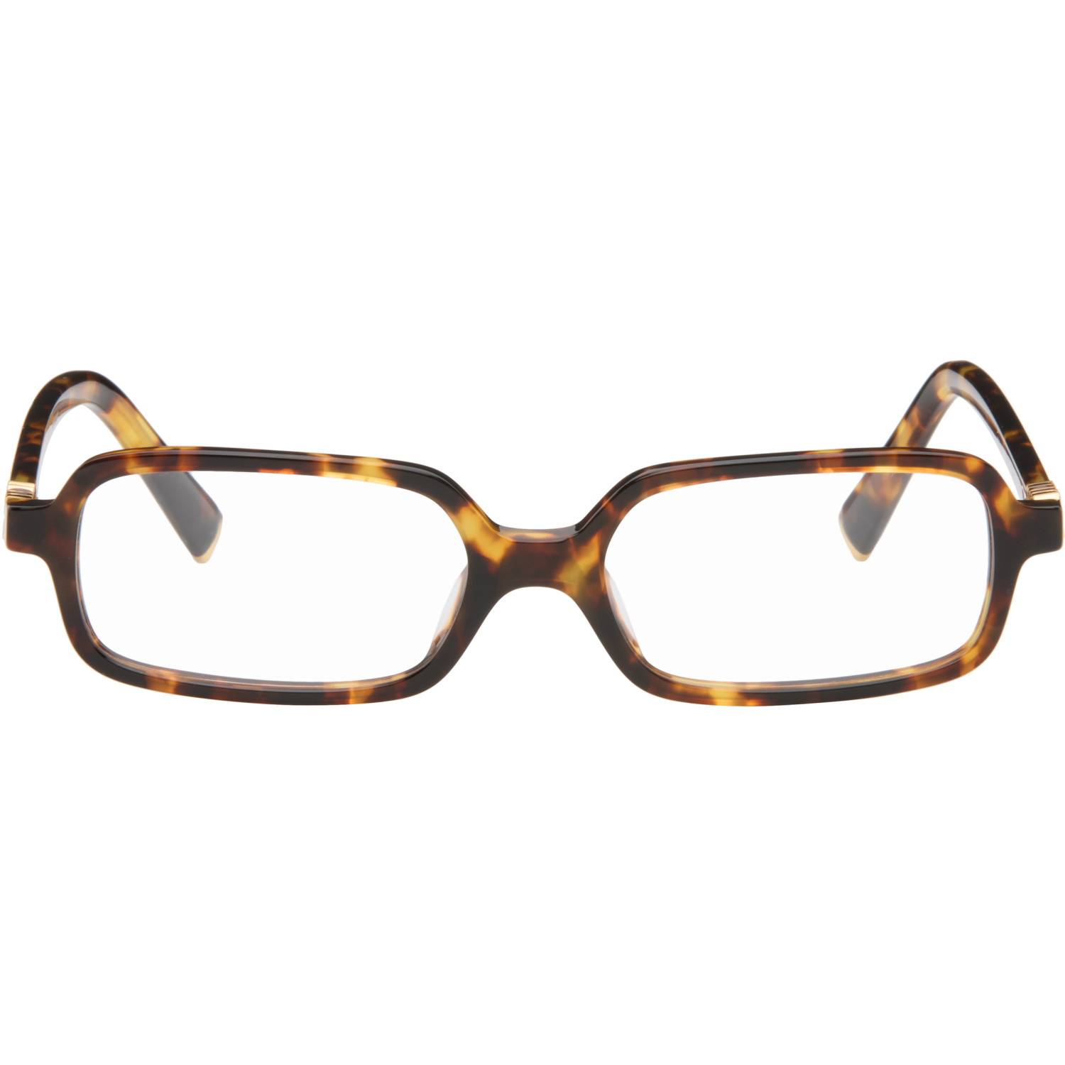 Miu Miu Eyewear Brown Rectangle Glasses