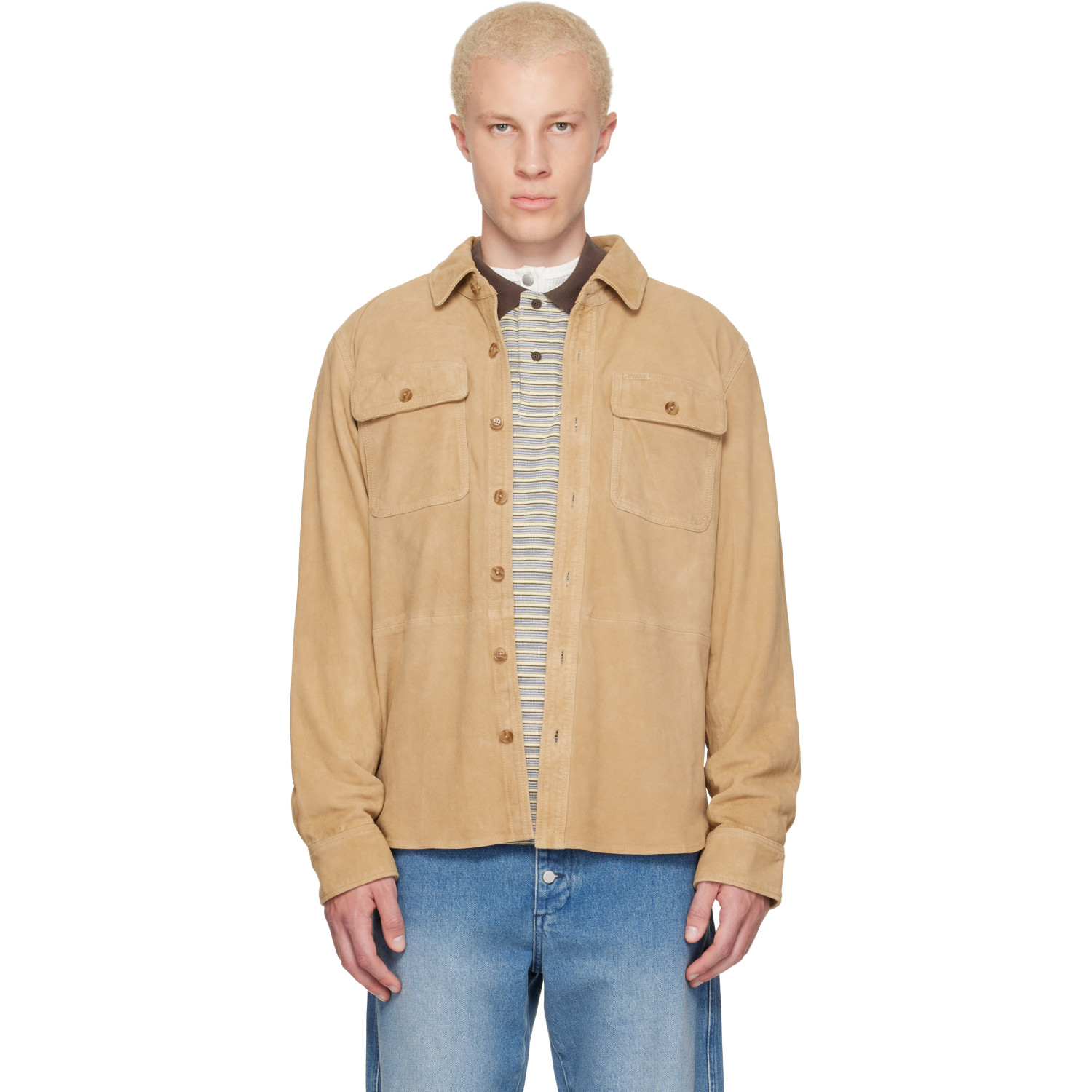 Polo Ralph Lauren Beige Suede Overshirt