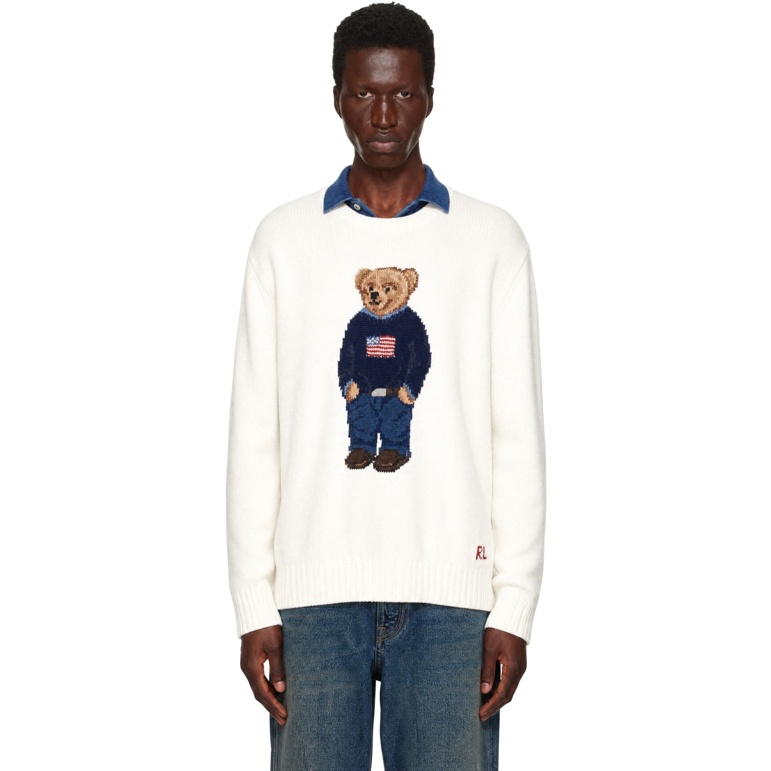 Polo Ralph Lauren Off-White Polo Bear Sweater