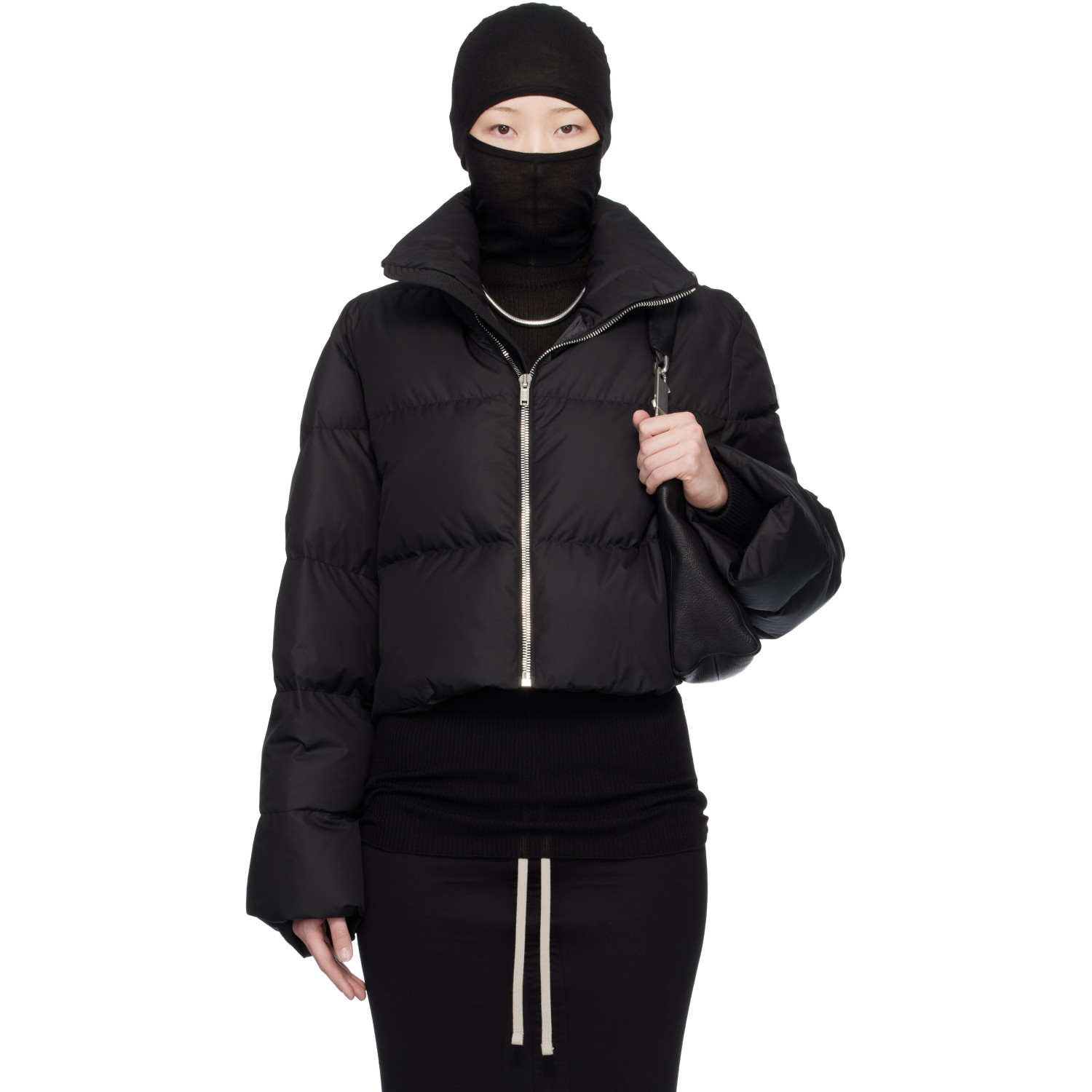 Rick Owens Moncler + Rick Owens Black Cropped Cyclopic Down Jacket