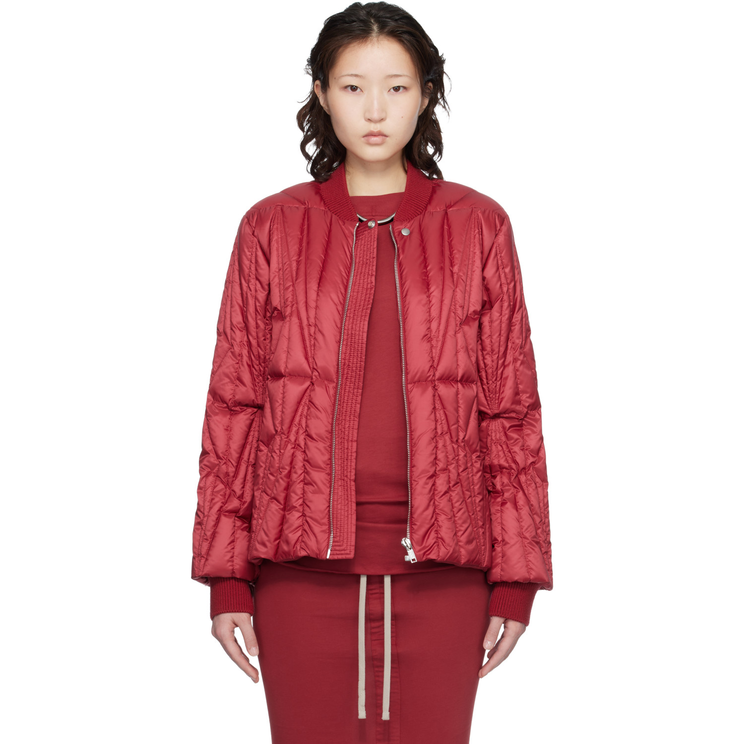 Rick Owens Moncler + Rick Owens Red Geocamo Flight Down Jacket