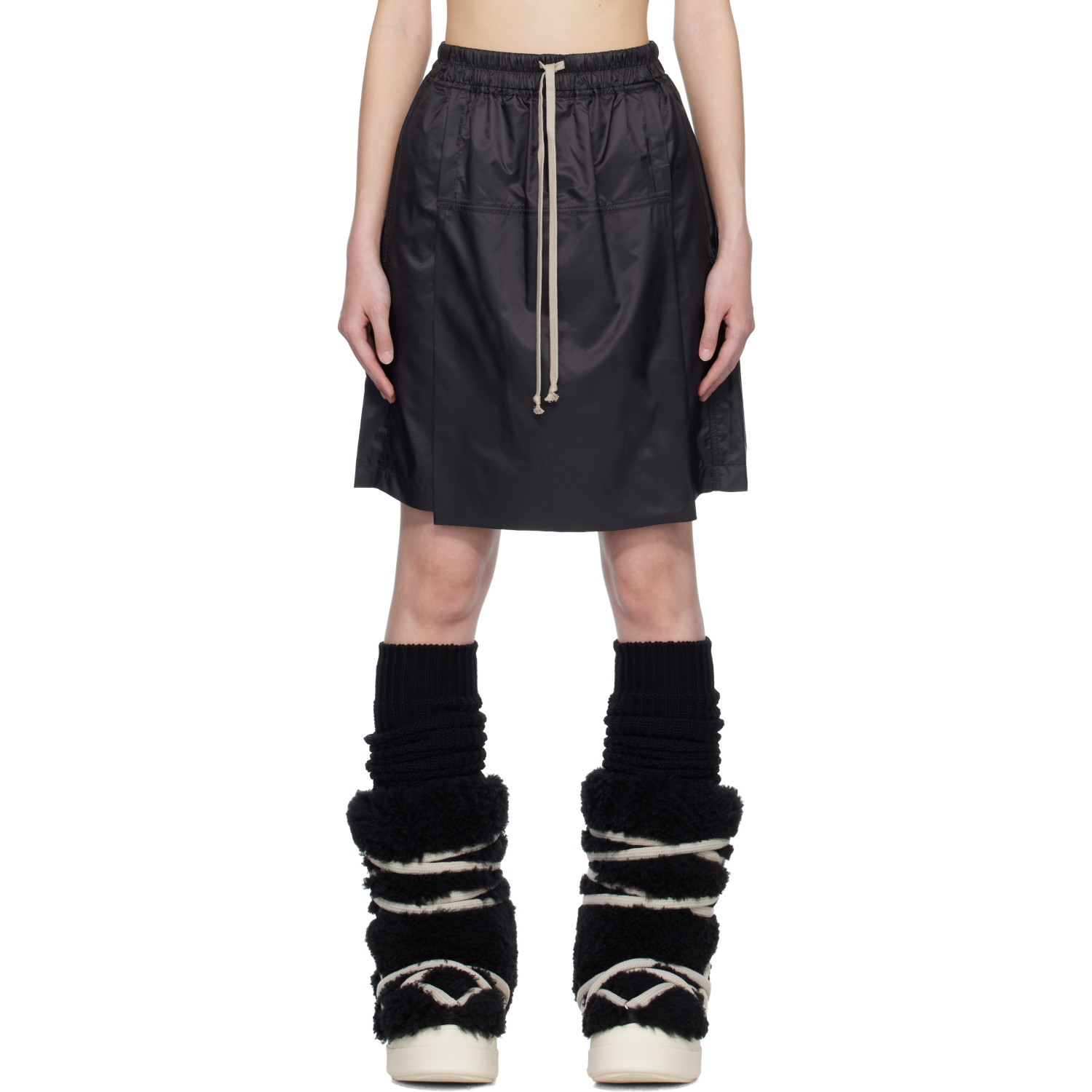 Rick Owens Moncler + Rick Owens Black Kilt Shorts