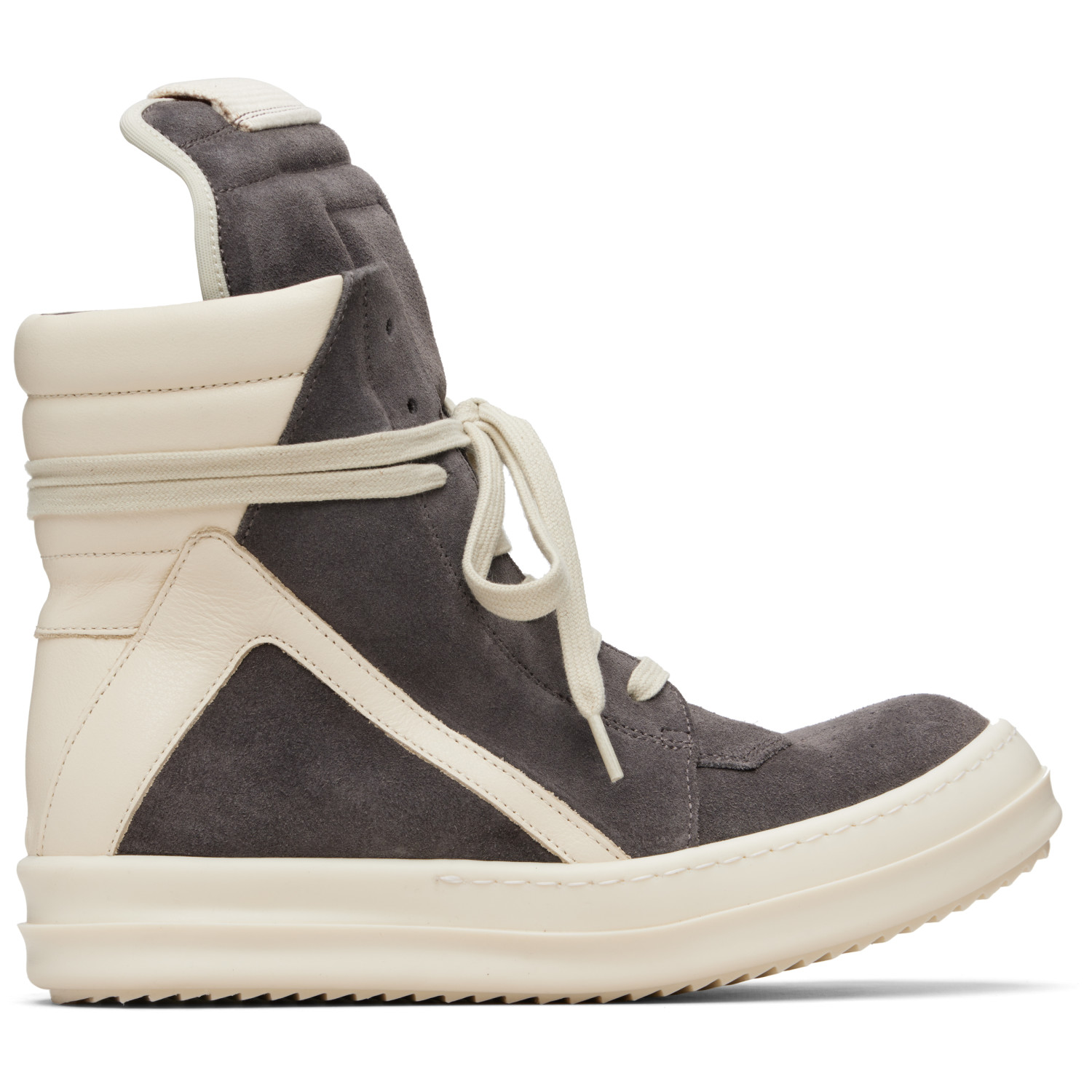 Rick Owens Gray Temple Geobasket Sneakers