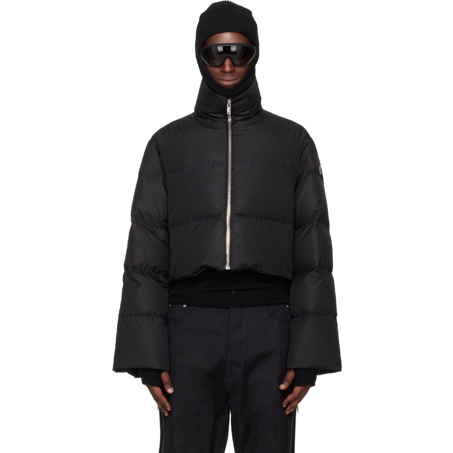 Rick Owens Moncler + Rick Owens Black Cropped Cyclopic Down Jacket