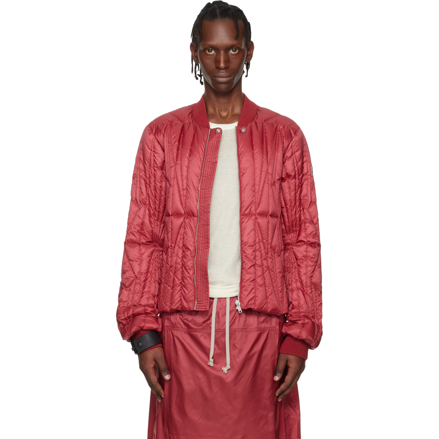 Rick Owens Moncler + Rick Owens Red Geocamo Flight Jacket