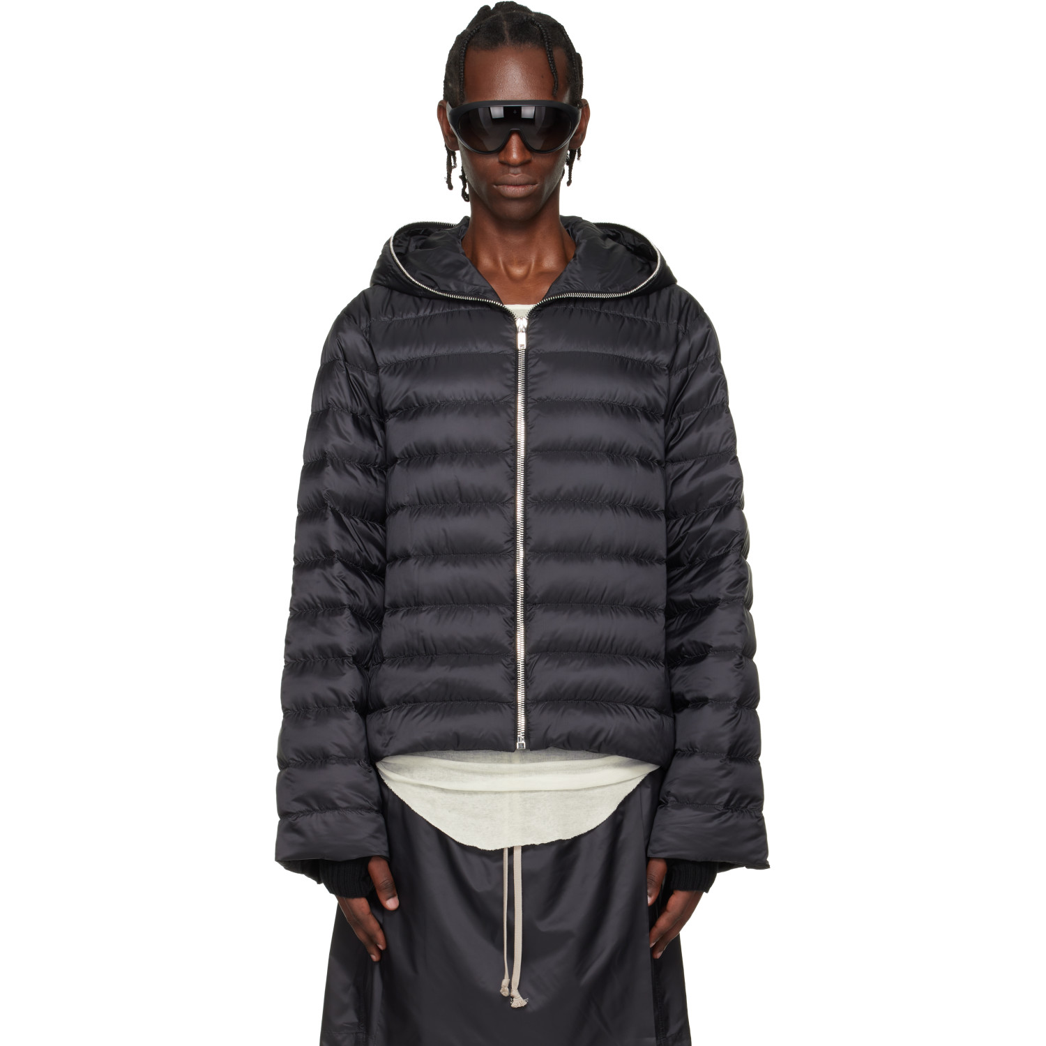 Rick Owens Moncler + Rick Owens Black Ziplock Down Jacket