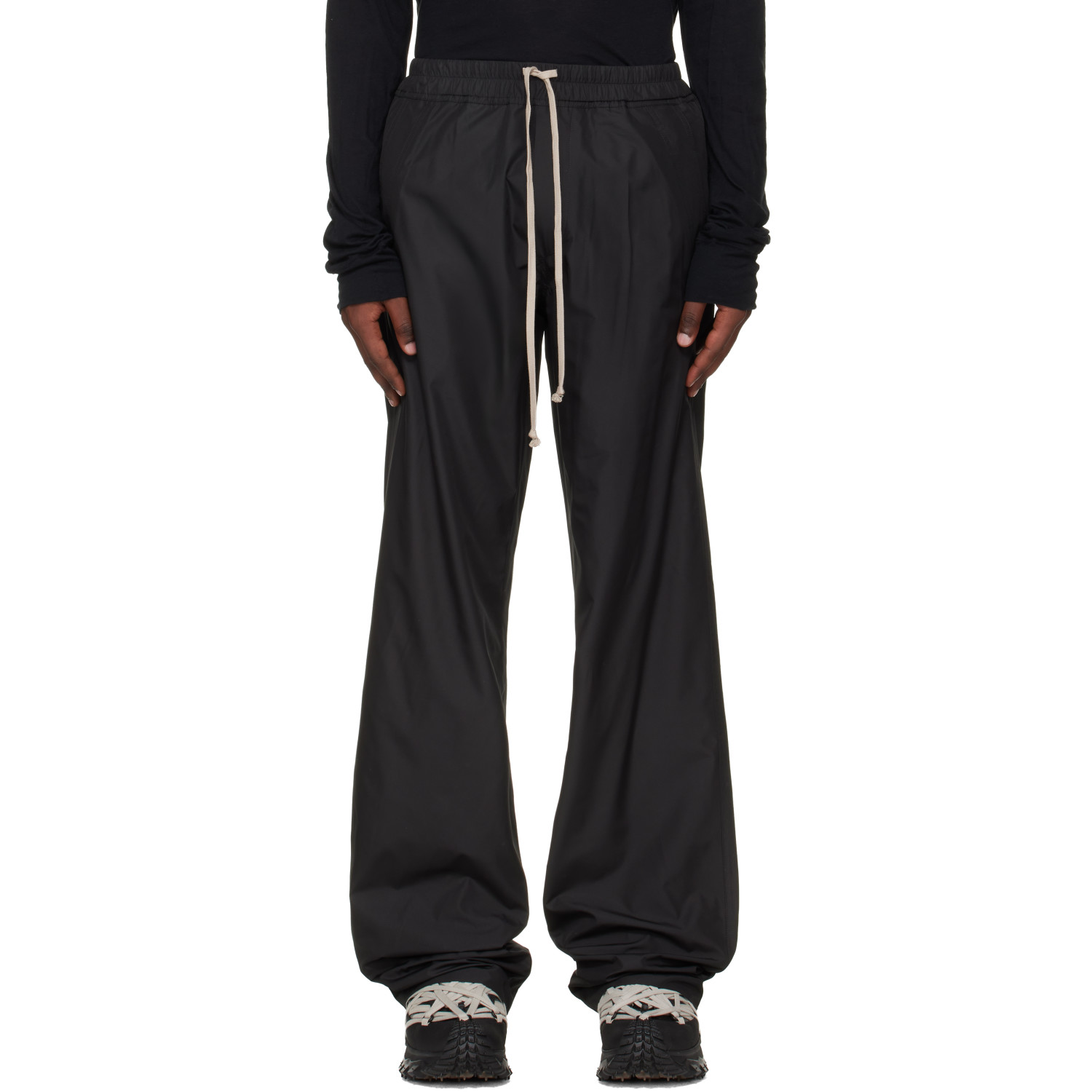 Rick Owens Moncler + Rick Owens Black Drawstring Trousers